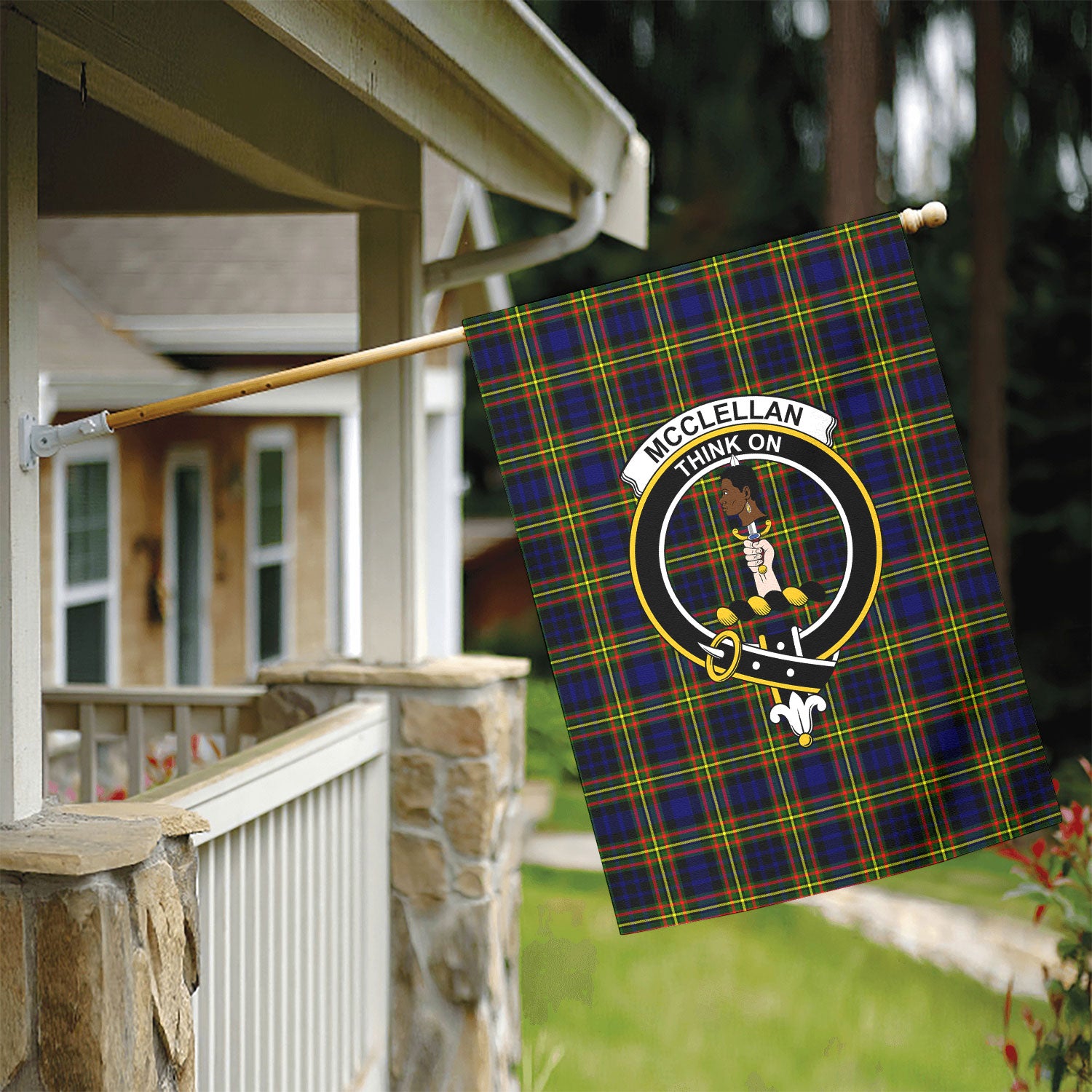 McClellan Modern Tartan Crest Garden Flag