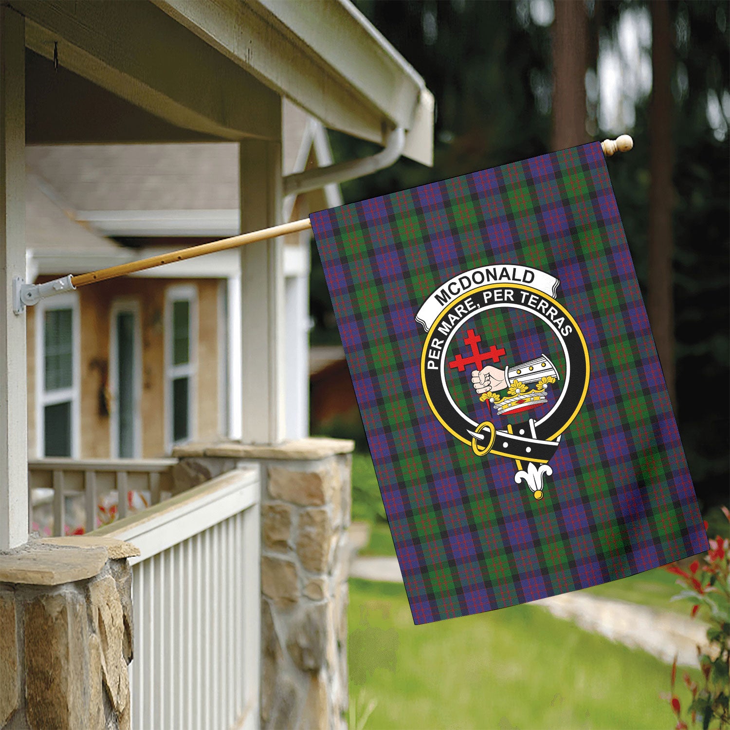 McDonald Tartan Crest Garden Flag