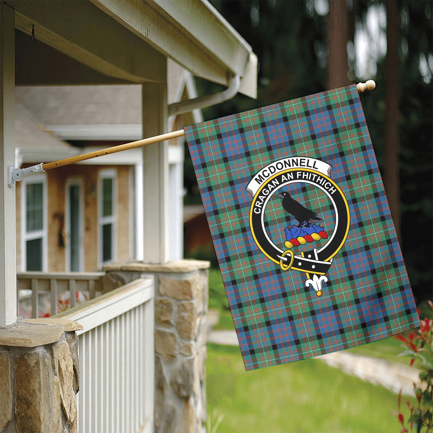 McDonnell of Glengarry Ancient Tartan Crest Garden Flag