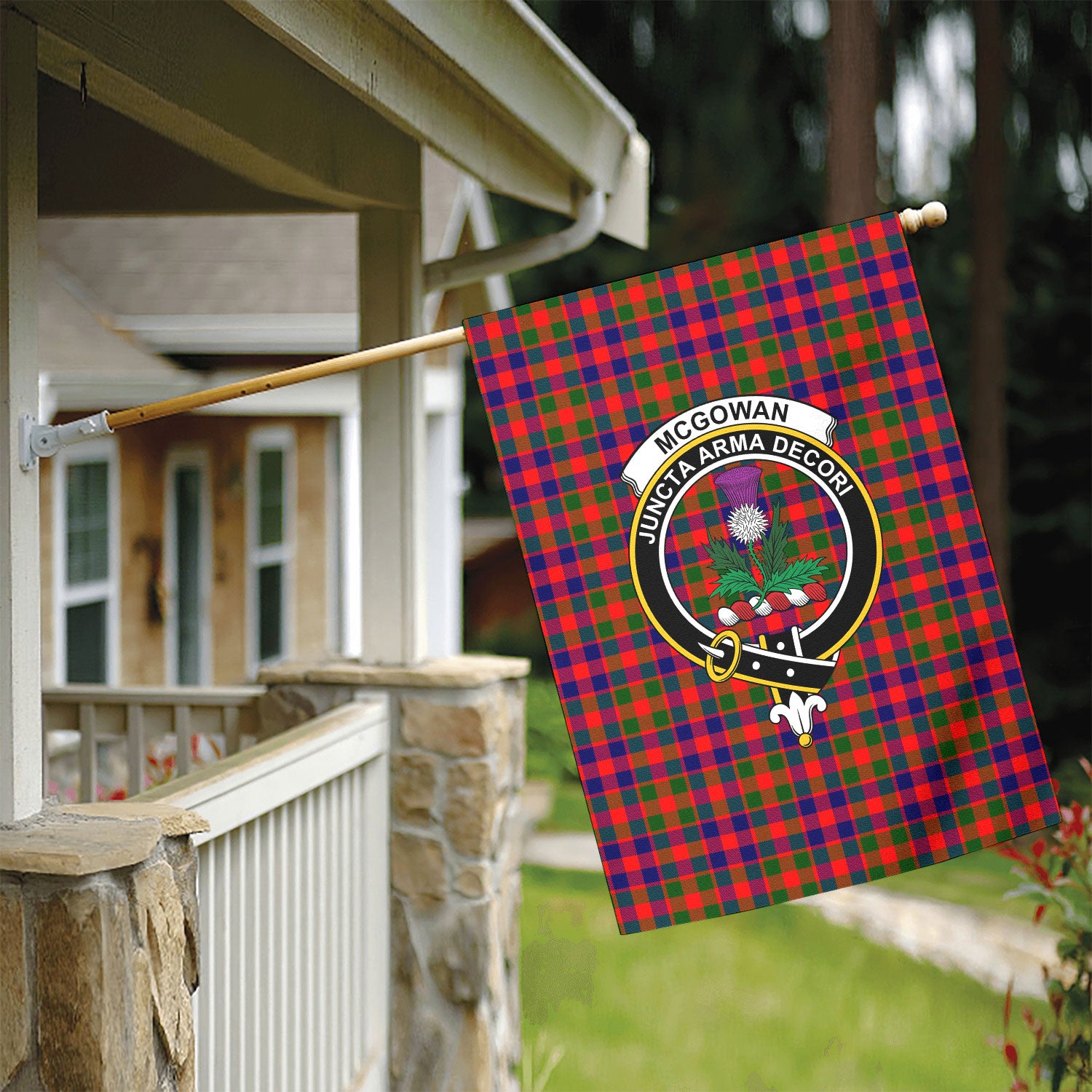 McGowan Tartan Crest Garden Flag