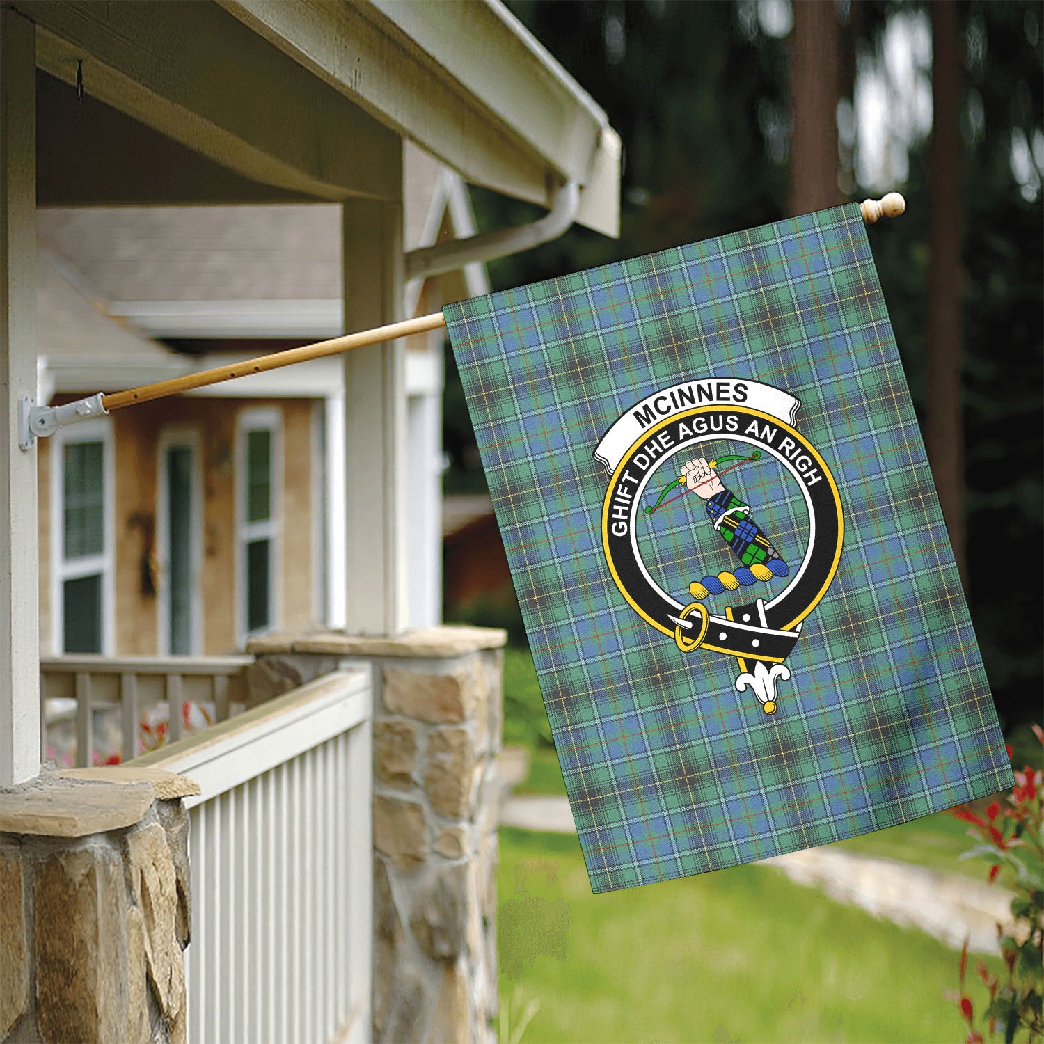 McInnes Ancient Tartan Crest Garden Flag