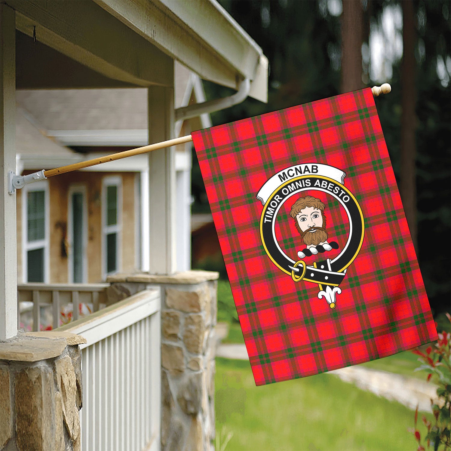 McNab Modern Tartan Crest Garden Flag