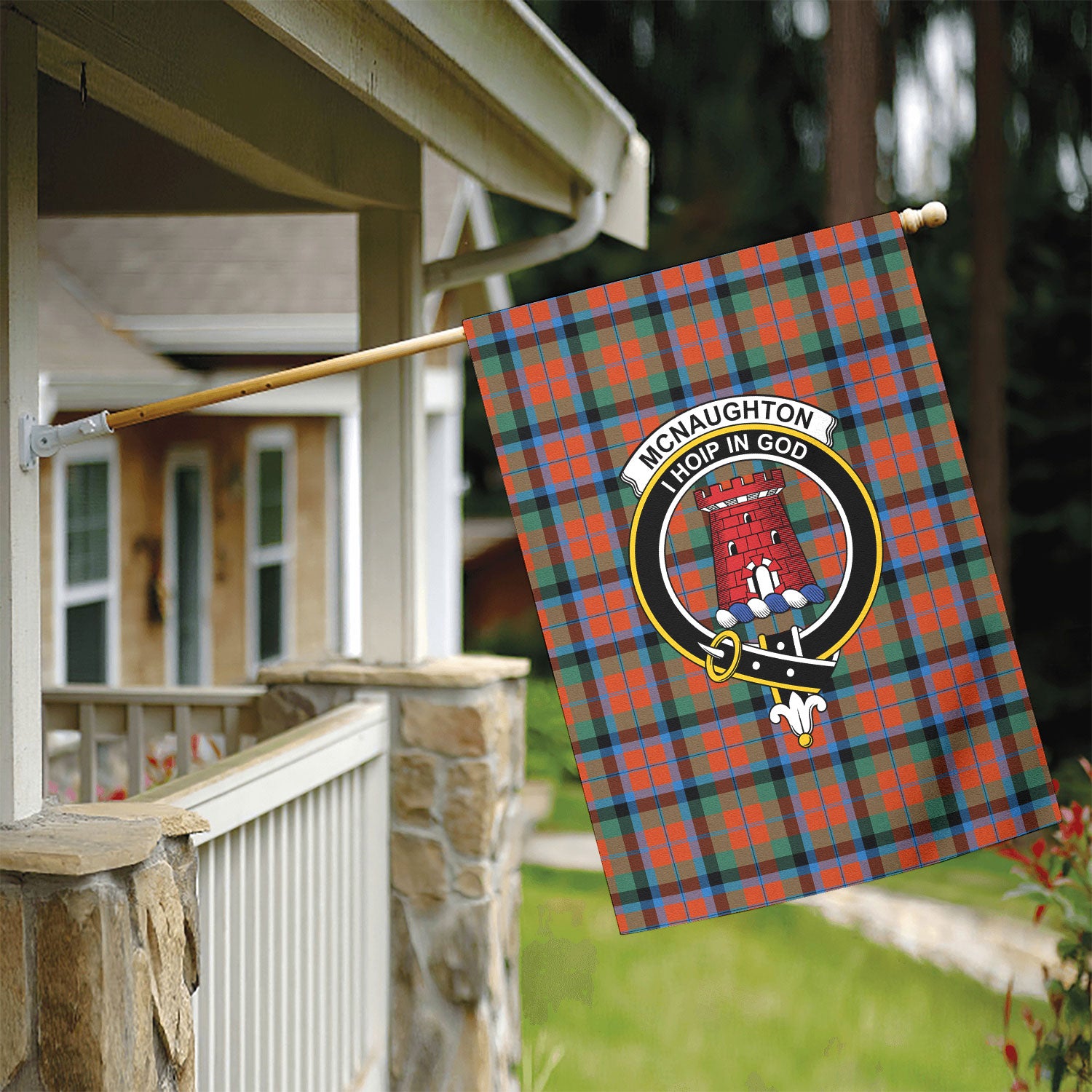 McNaughton Ancient Tartan Crest Garden Flag
