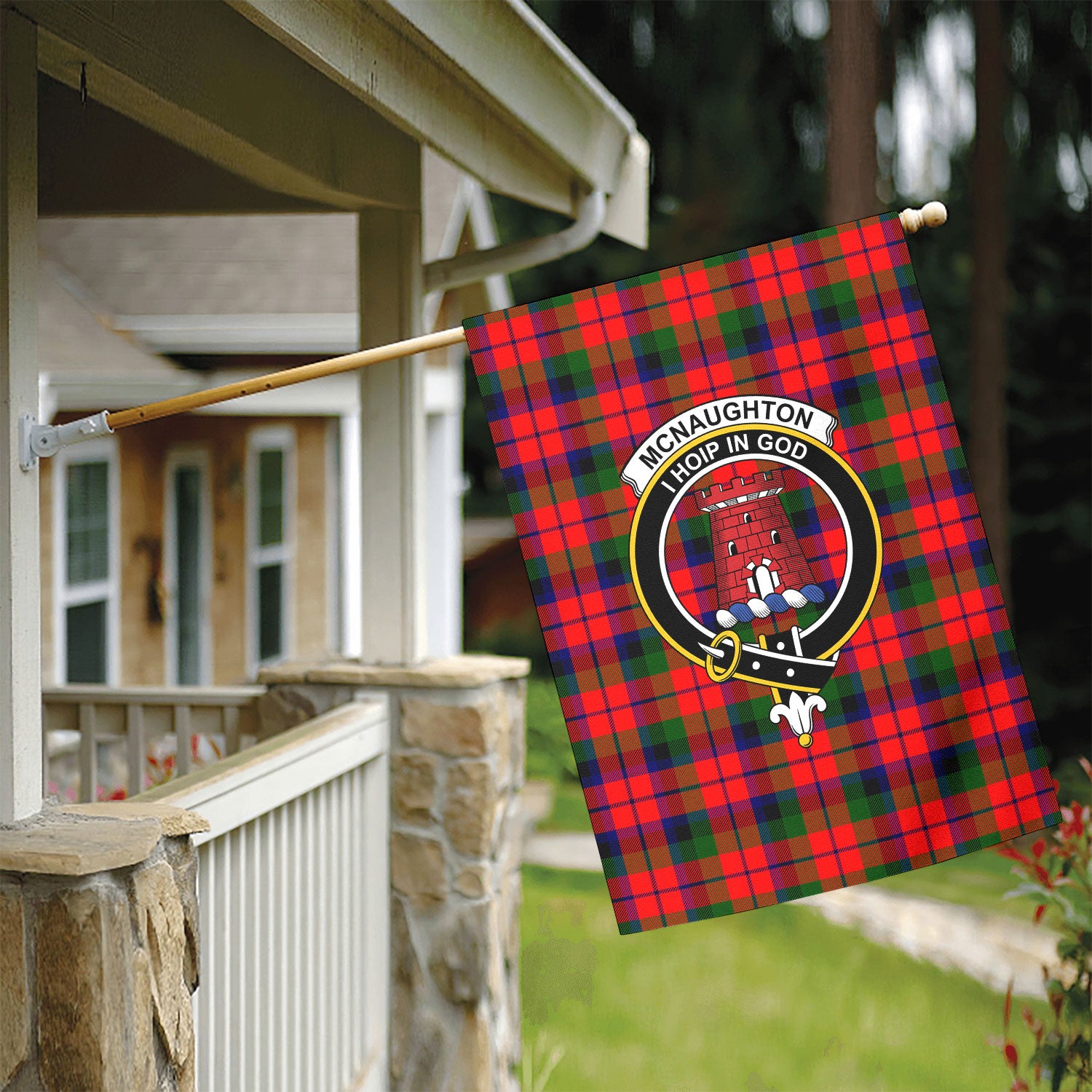 McNaughton Modern Tartan Crest Garden Flag