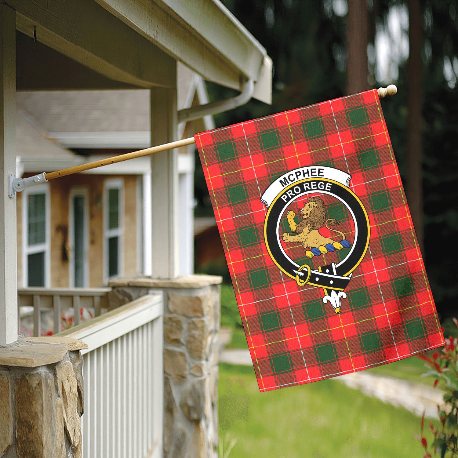 McPhee Tartan Crest Garden Flag