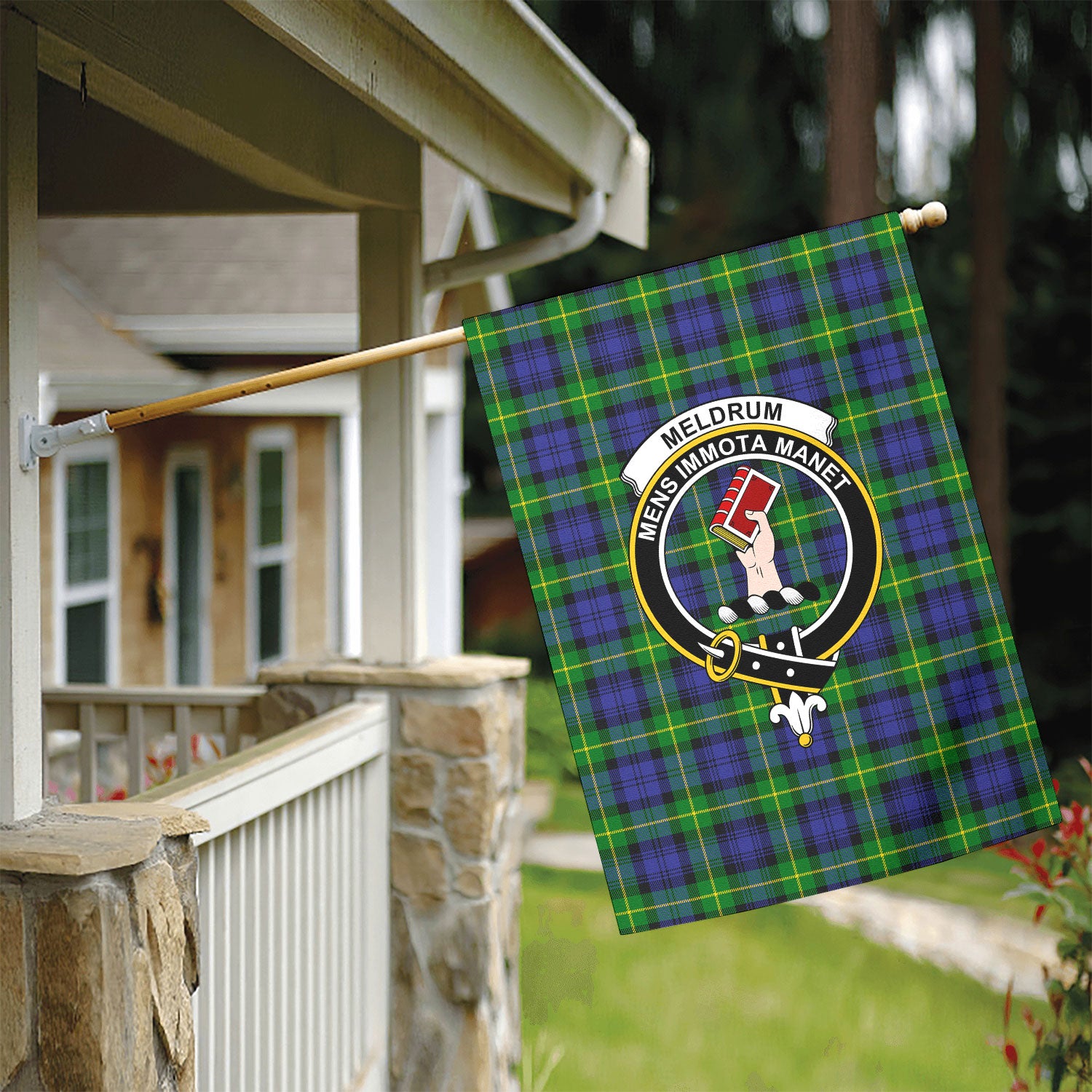 Meldrum Tartan Crest Garden Flag