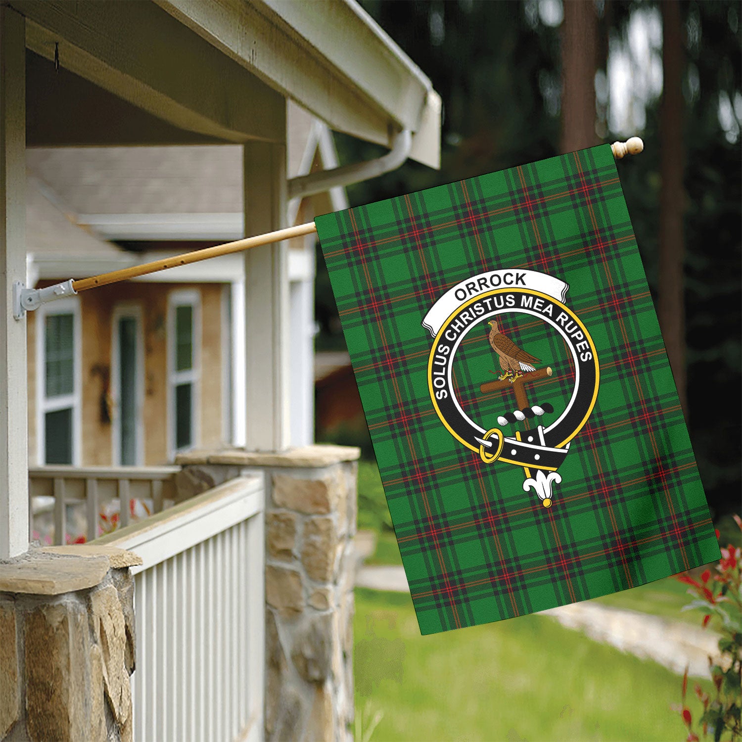Orrock Tartan Crest Garden Flag