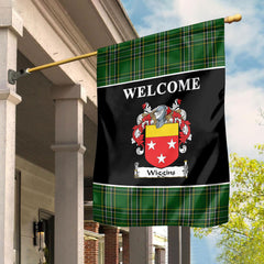 Wiggins Tartan Crest Black Garden Flag