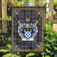 Hood Tartan Crest Garden Flag - Celtic Thistle Style