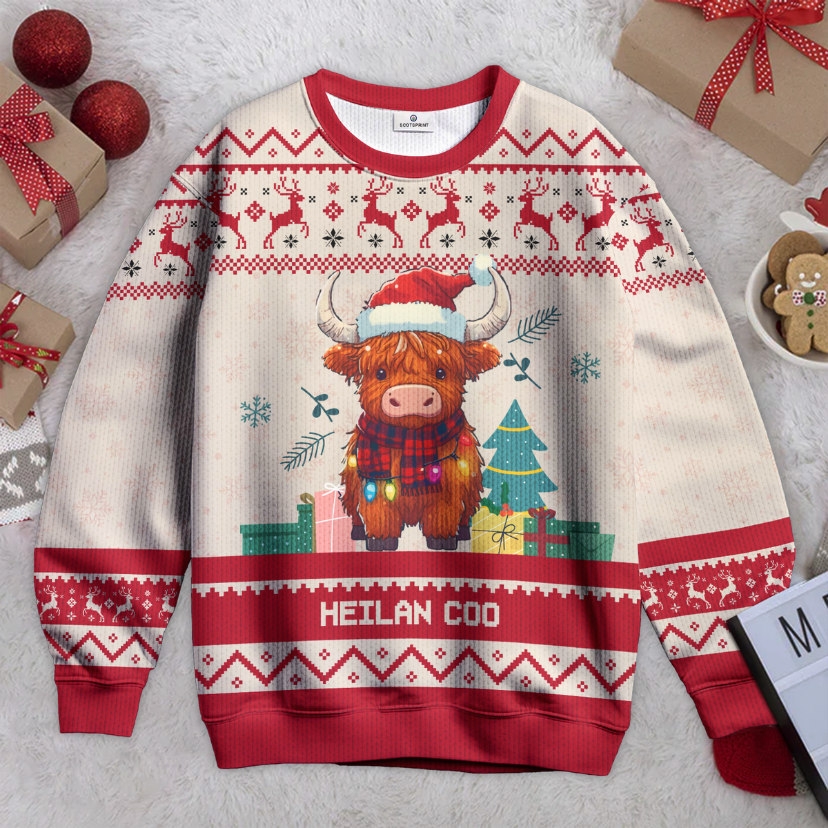 Highland Coo Unisex Ugly Christmas Sweater