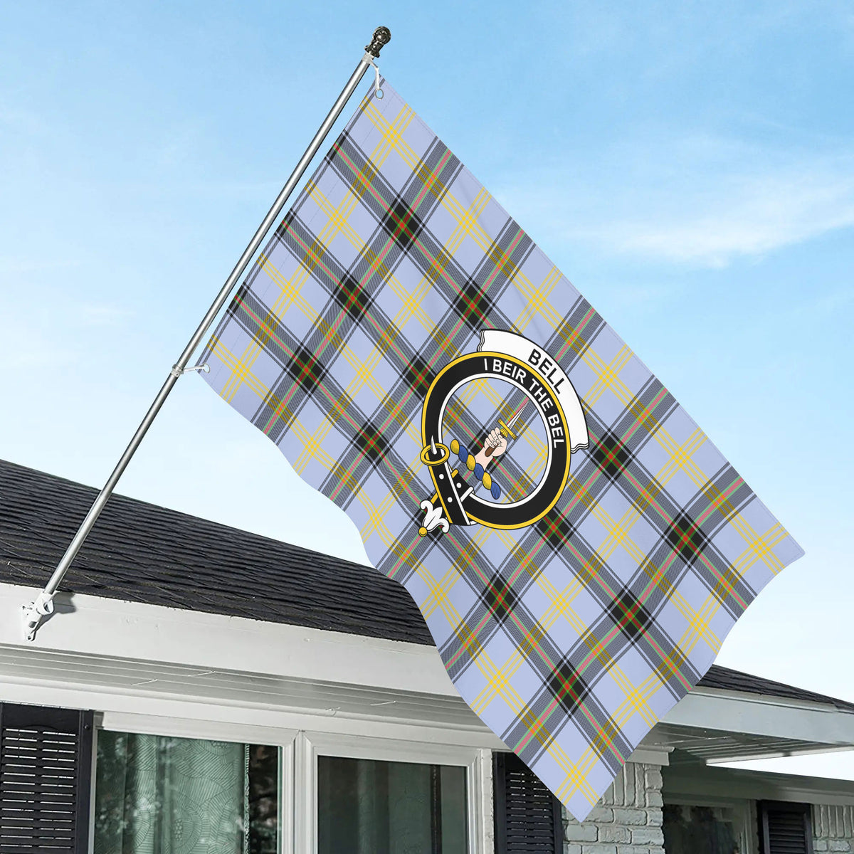 Bell of the Borders Tartan Crest House Flag