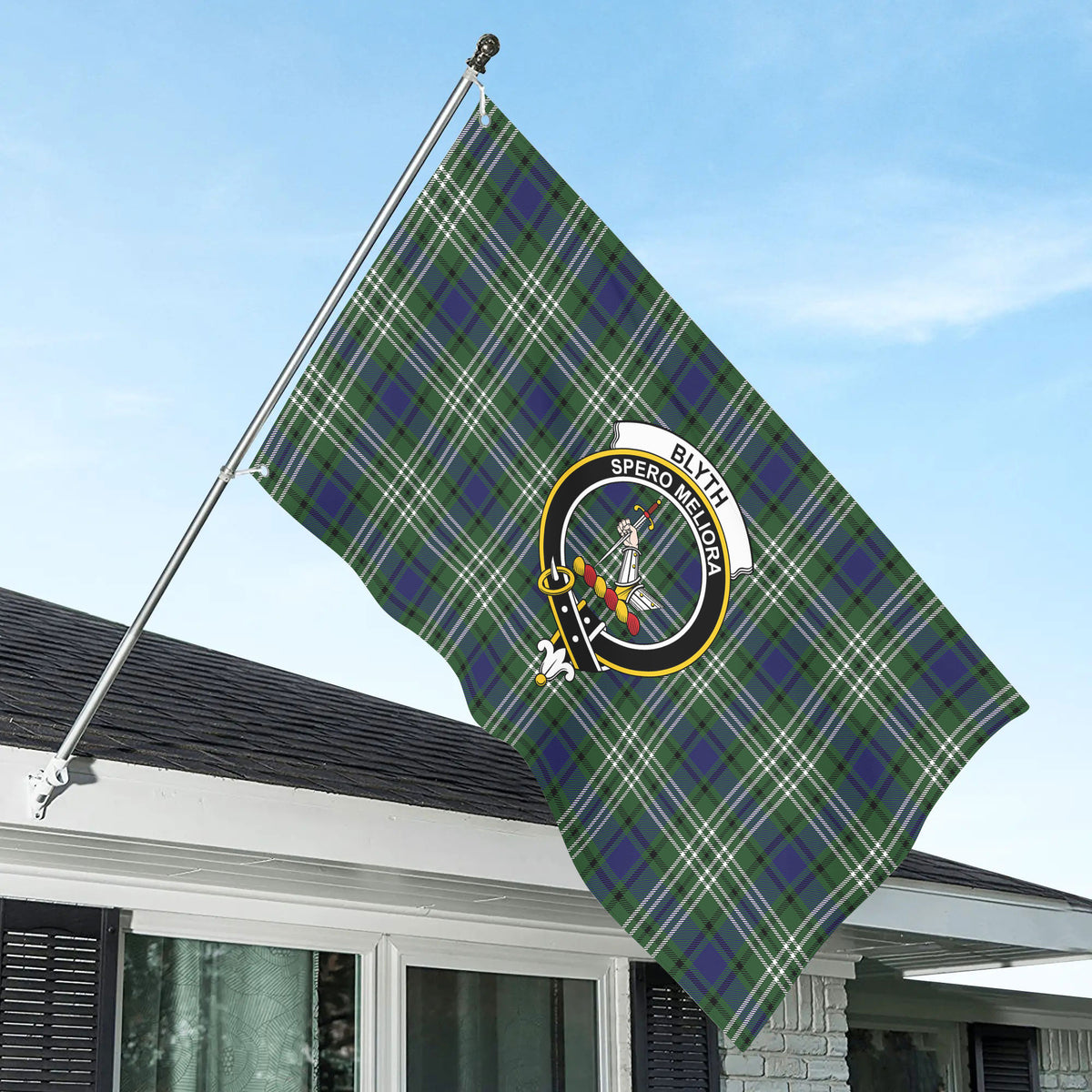 Blyth Tartan Crest House Flag