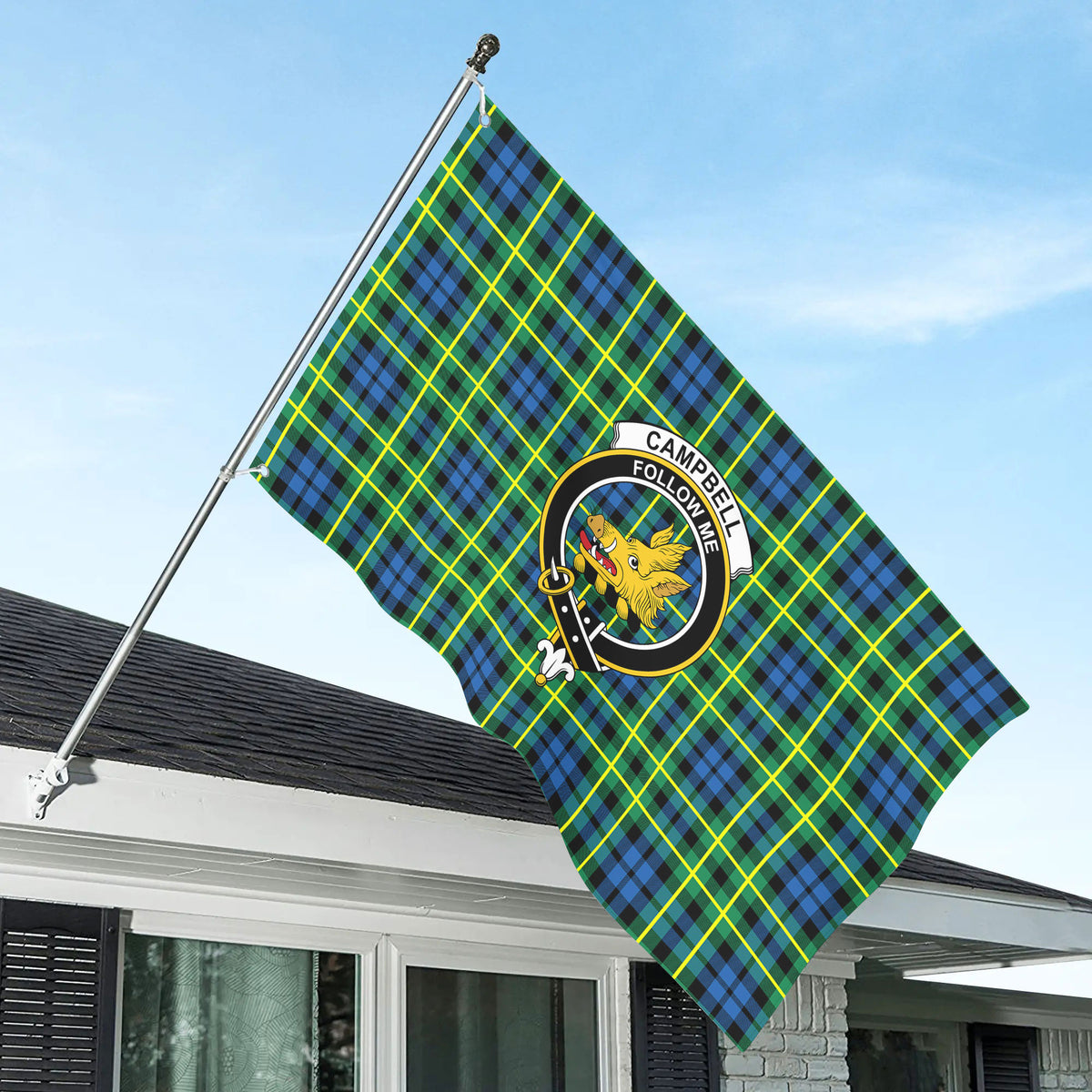 Campbell of Breadalbane Ancient Tartan Crest House Flag