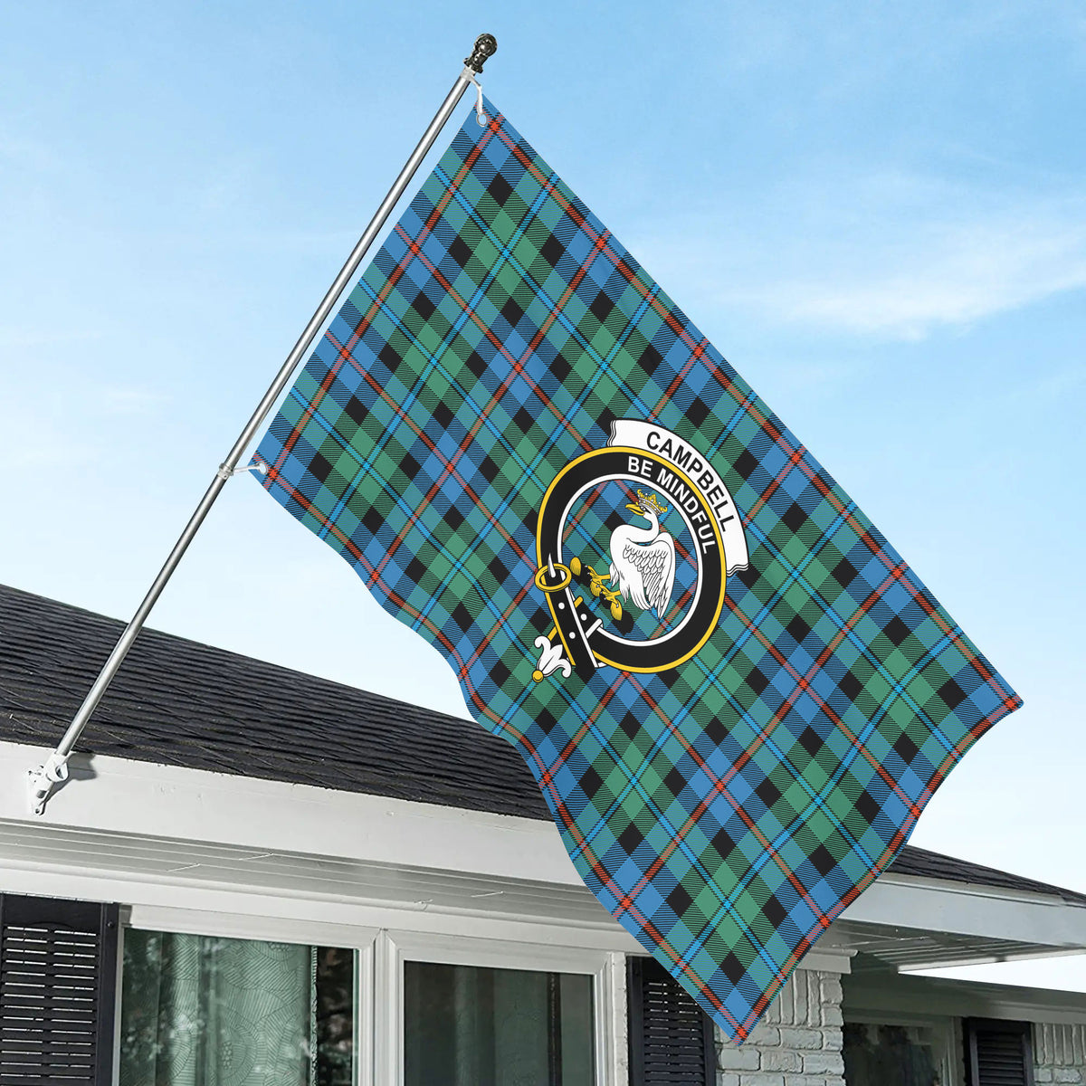 Campbell of Cawdor Ancient Tartan Crest House Flag