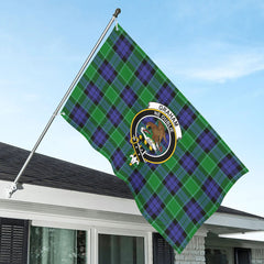 Graham of Menteith Modern Tartan Crest House Flag