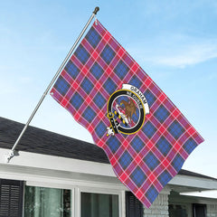 Graham of Menteith Red Tartan Crest House Flag