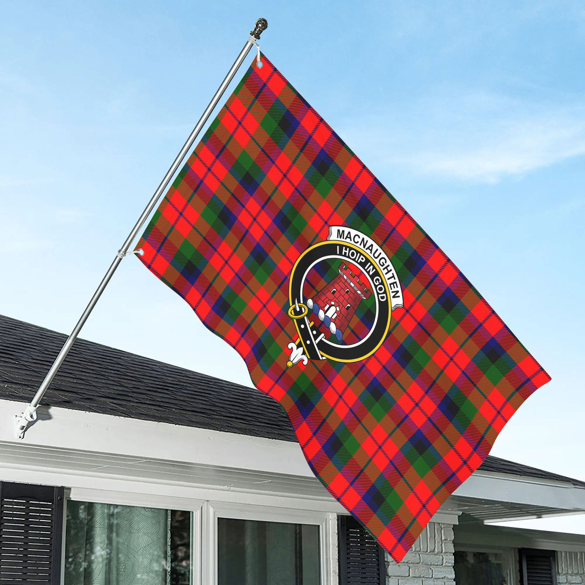 MacNaughten Tartan Crest House Flag