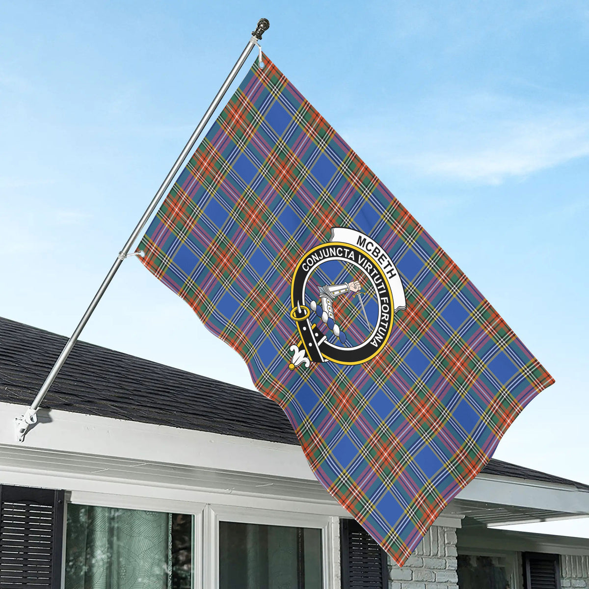 McBeth Ancient Tartan Crest House Flag