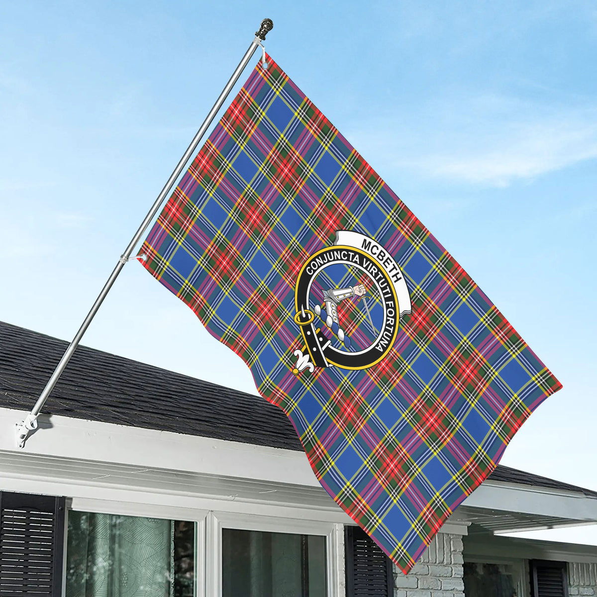 McBeth Modern Tartan Crest House Flag