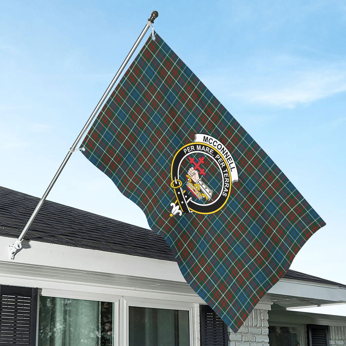 McConnell Tartan Crest House Flag