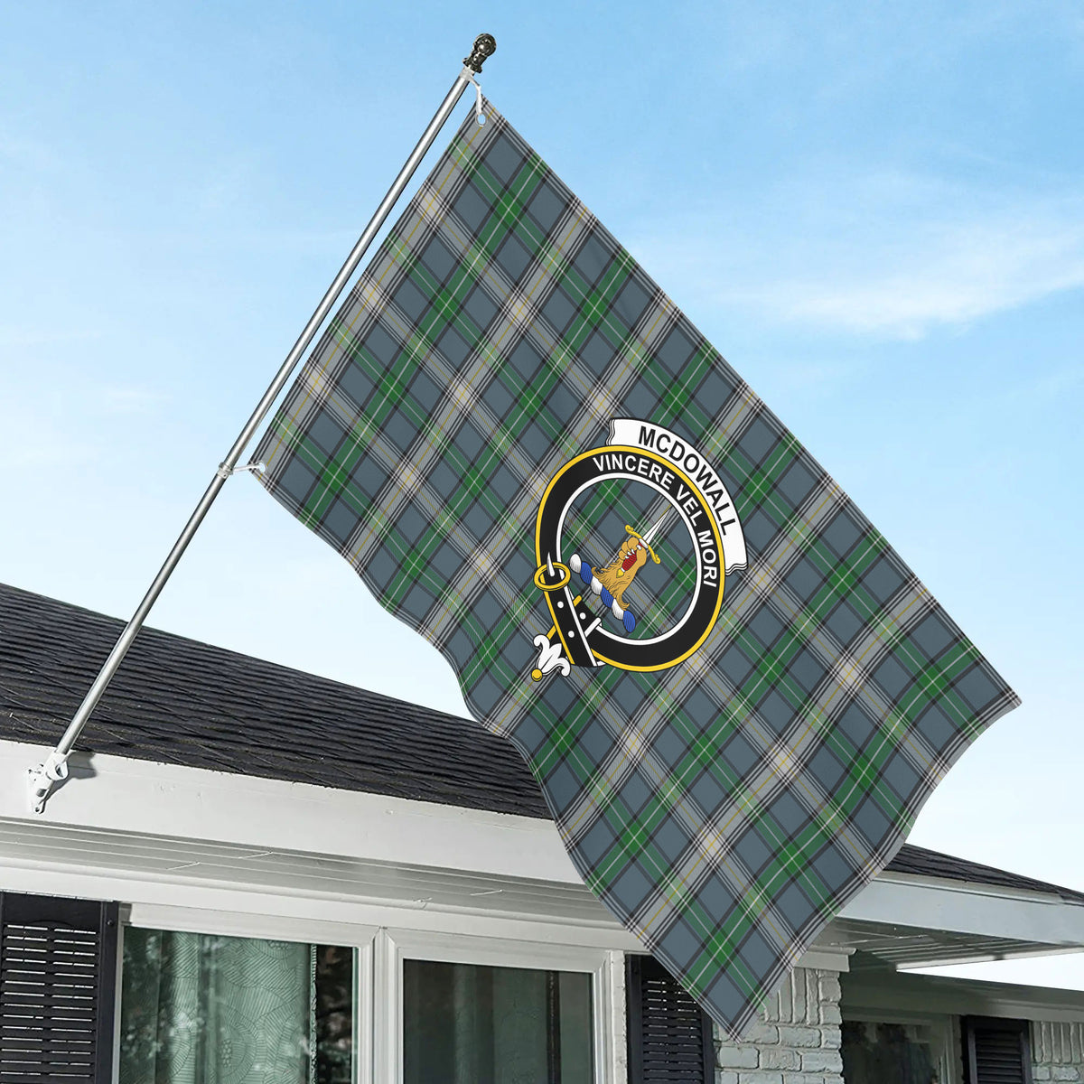 McDowall Tartan Crest House Flag