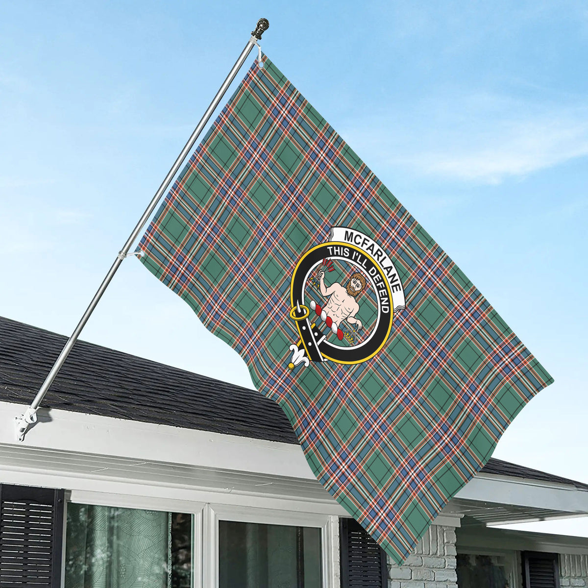 McFarlane Hunting Ancient Tartan Crest House Flag