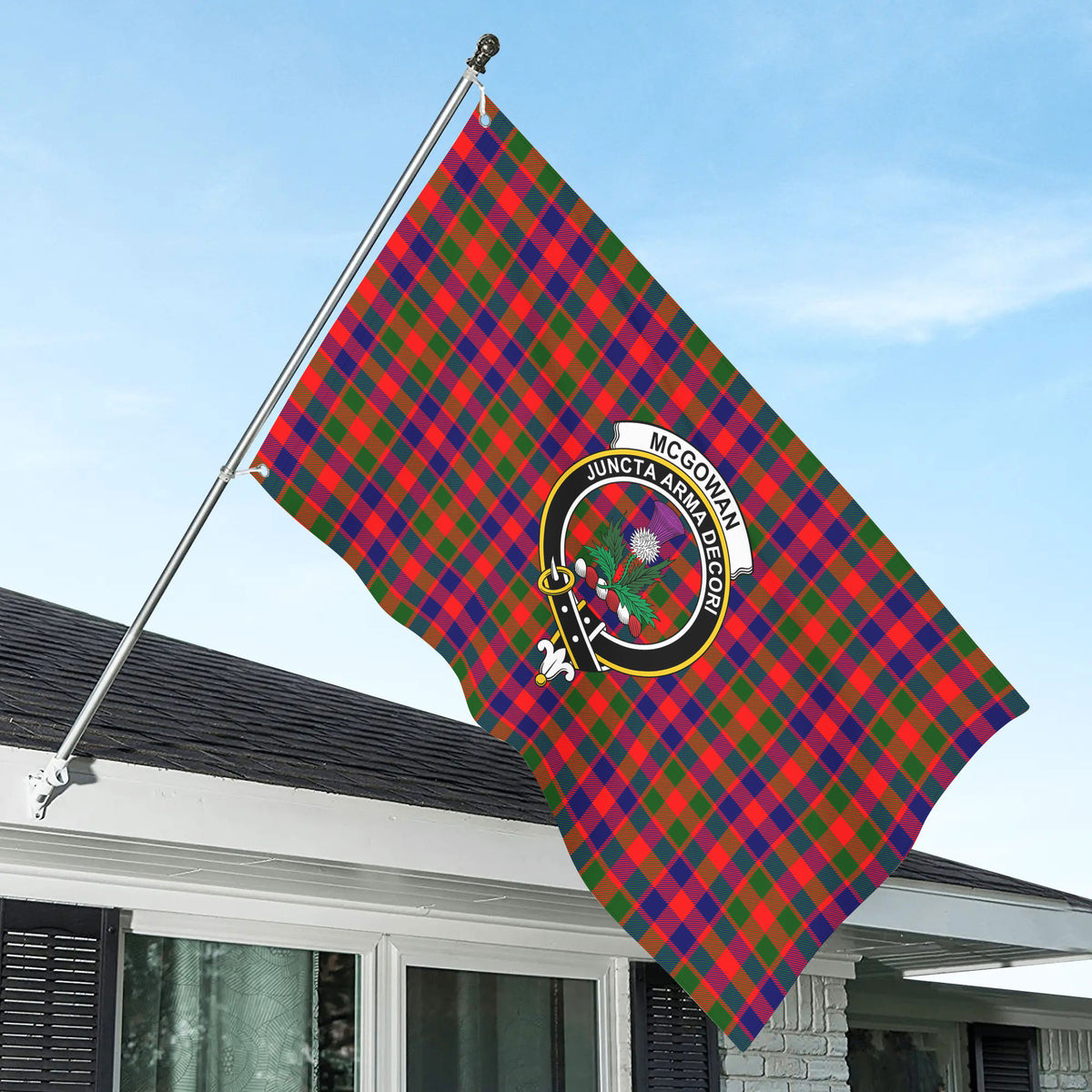 McGowan Tartan Crest House Flag