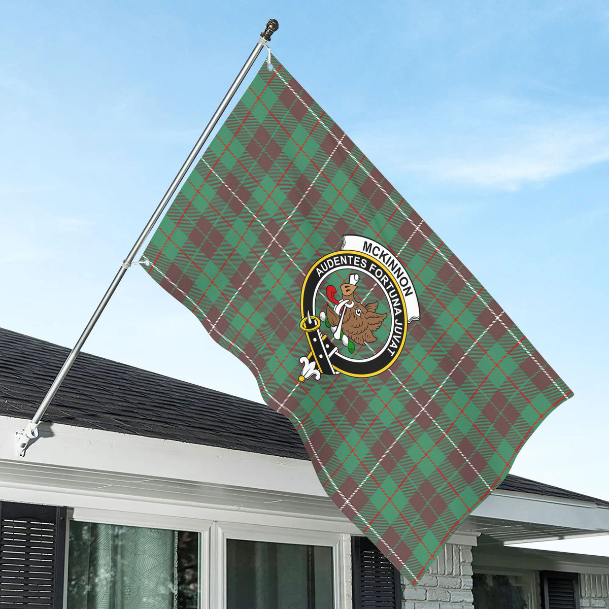 McKinnon Hunting Ancient Tartan Crest House Flag