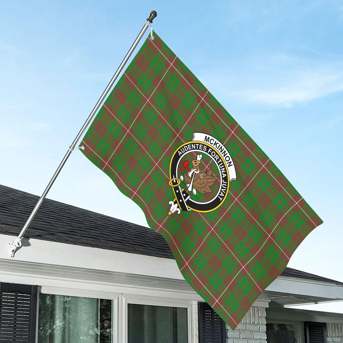 McKinnon Hunting Modern Tartan Crest House Flag
