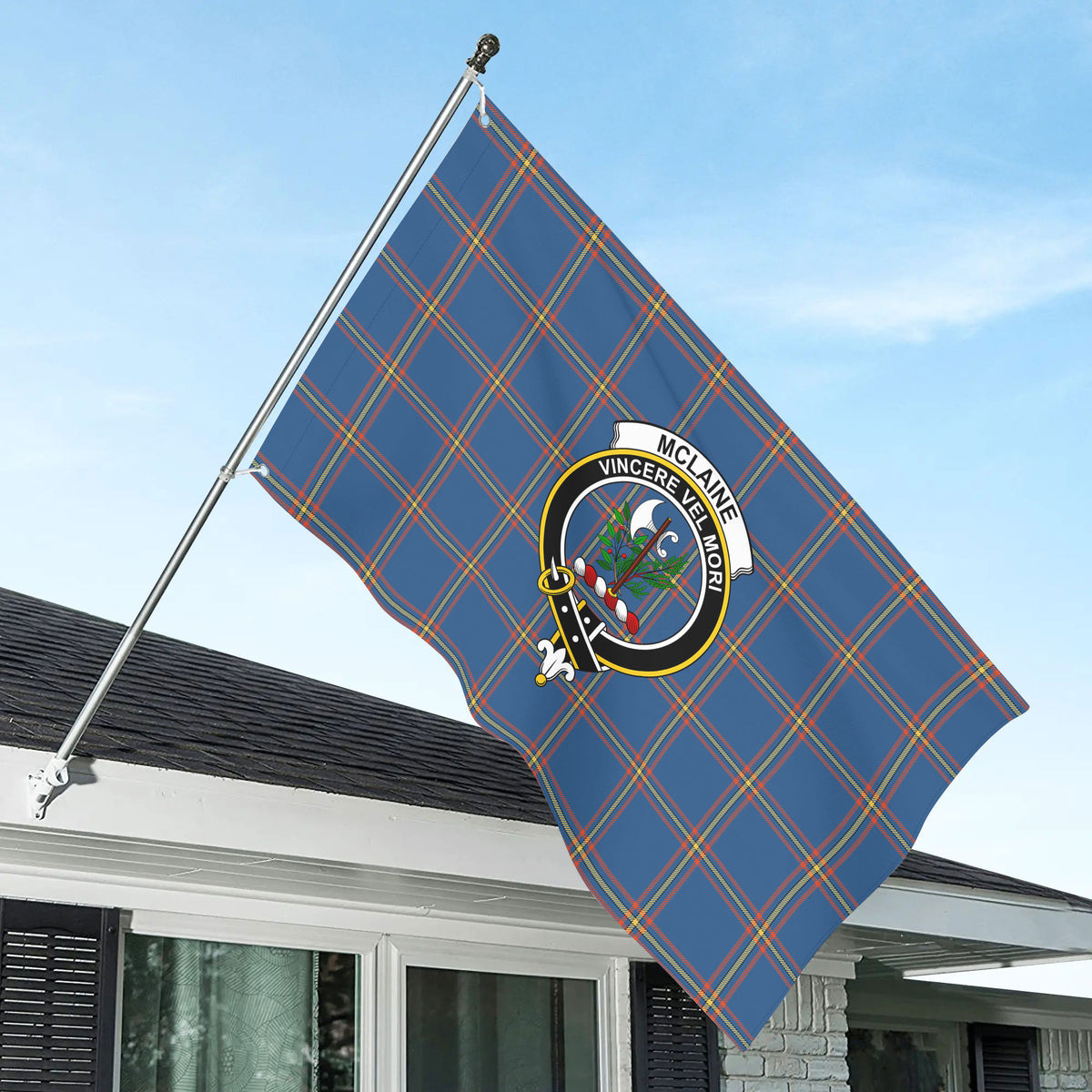 McLaine of Loch Buie Hunting Ancient Tartan Crest House Flag