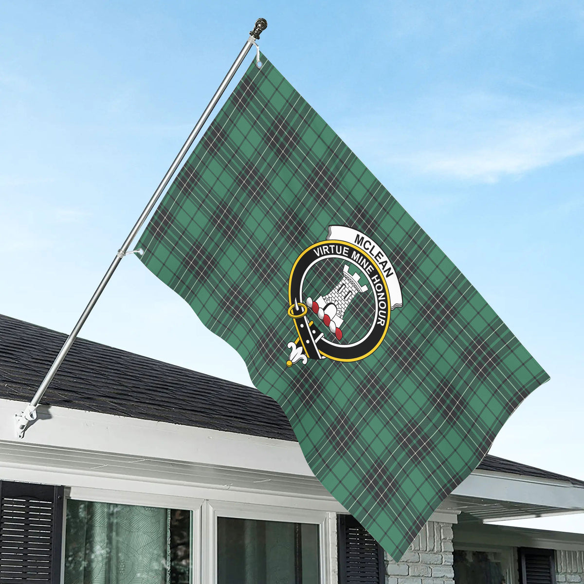 McLean Hunting Ancient Tartan Crest House Flag