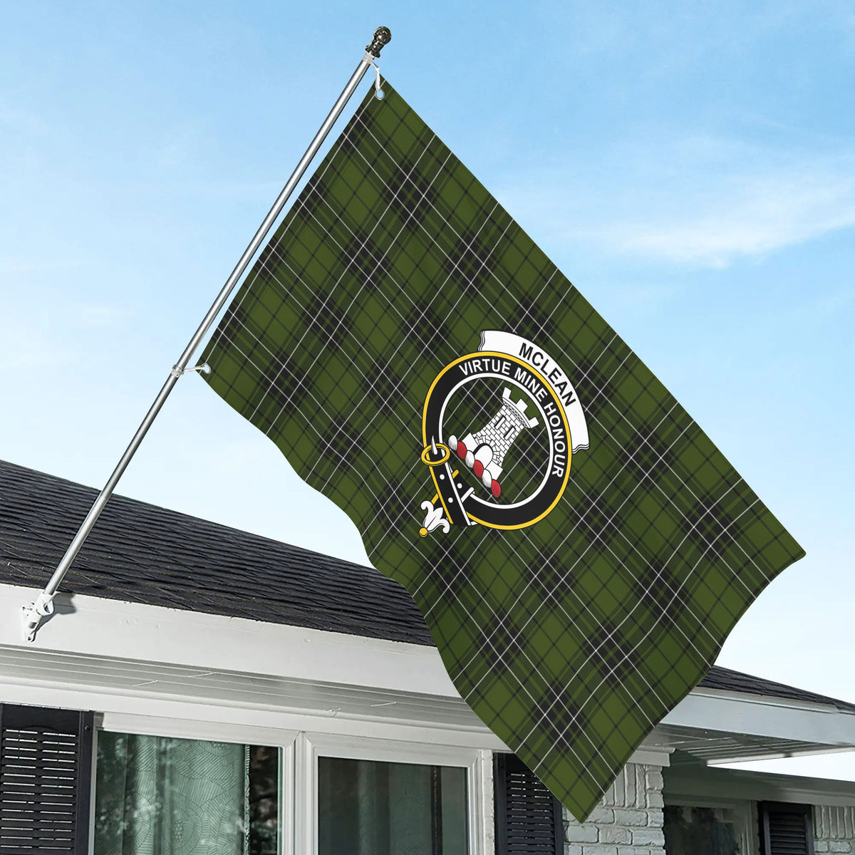 McLean Hunting Tartan Crest House Flag