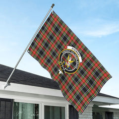 Stewart Black Tartan Crest House Flag