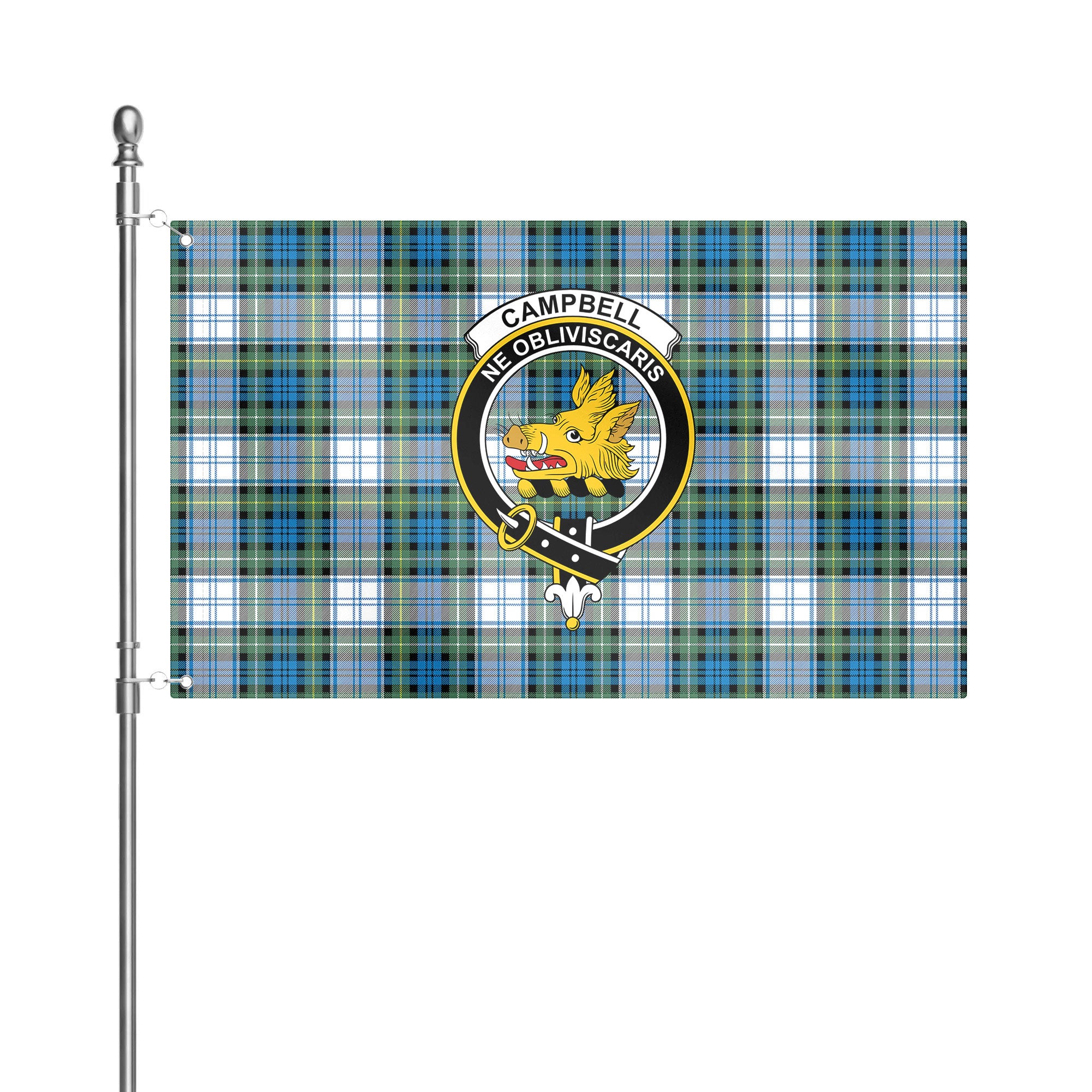 Campbell Dress Ancient Tartan Crest House Flag