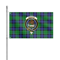 Graham of Menteith Modern Tartan Crest House Flag
