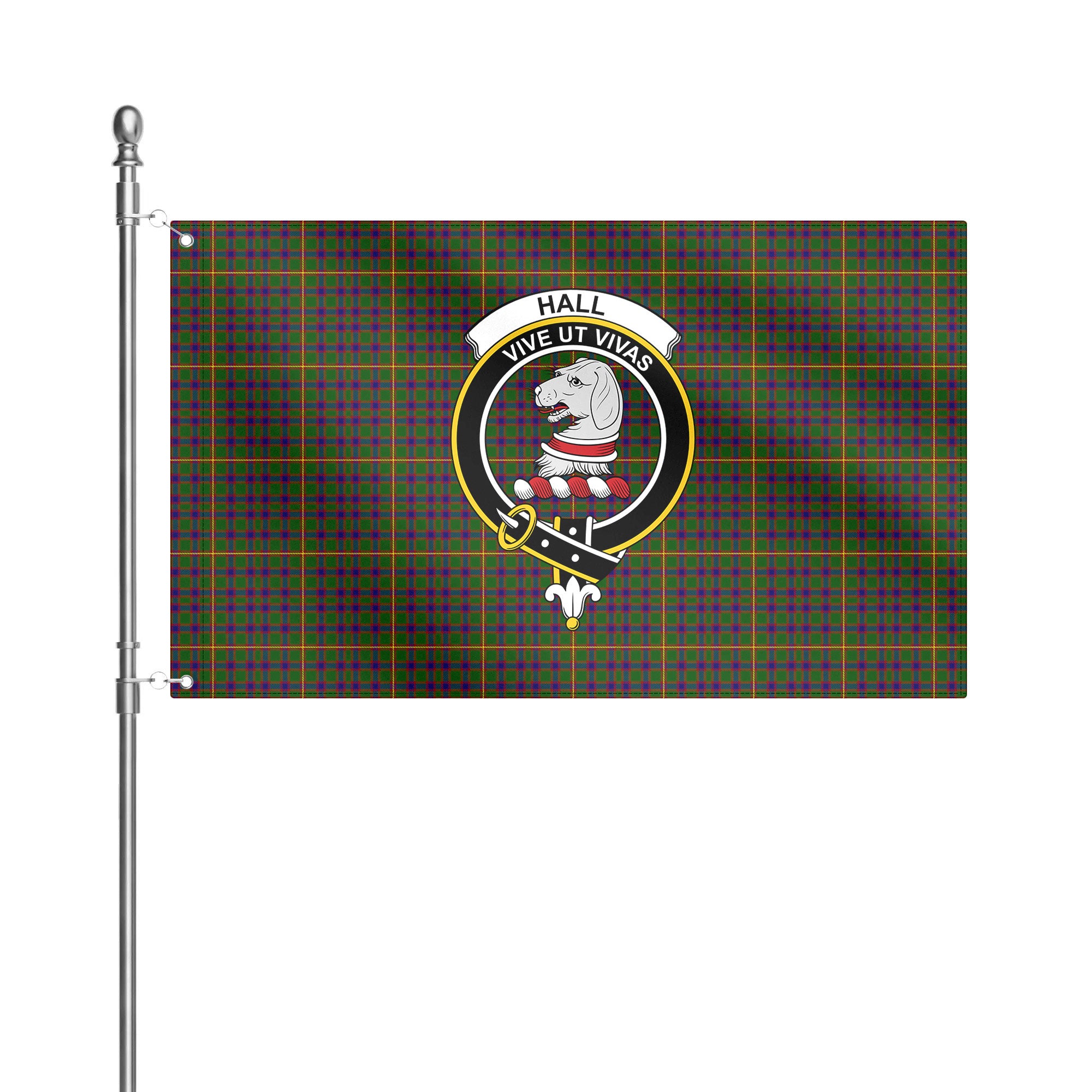 Hall Tartan Crest House Flag