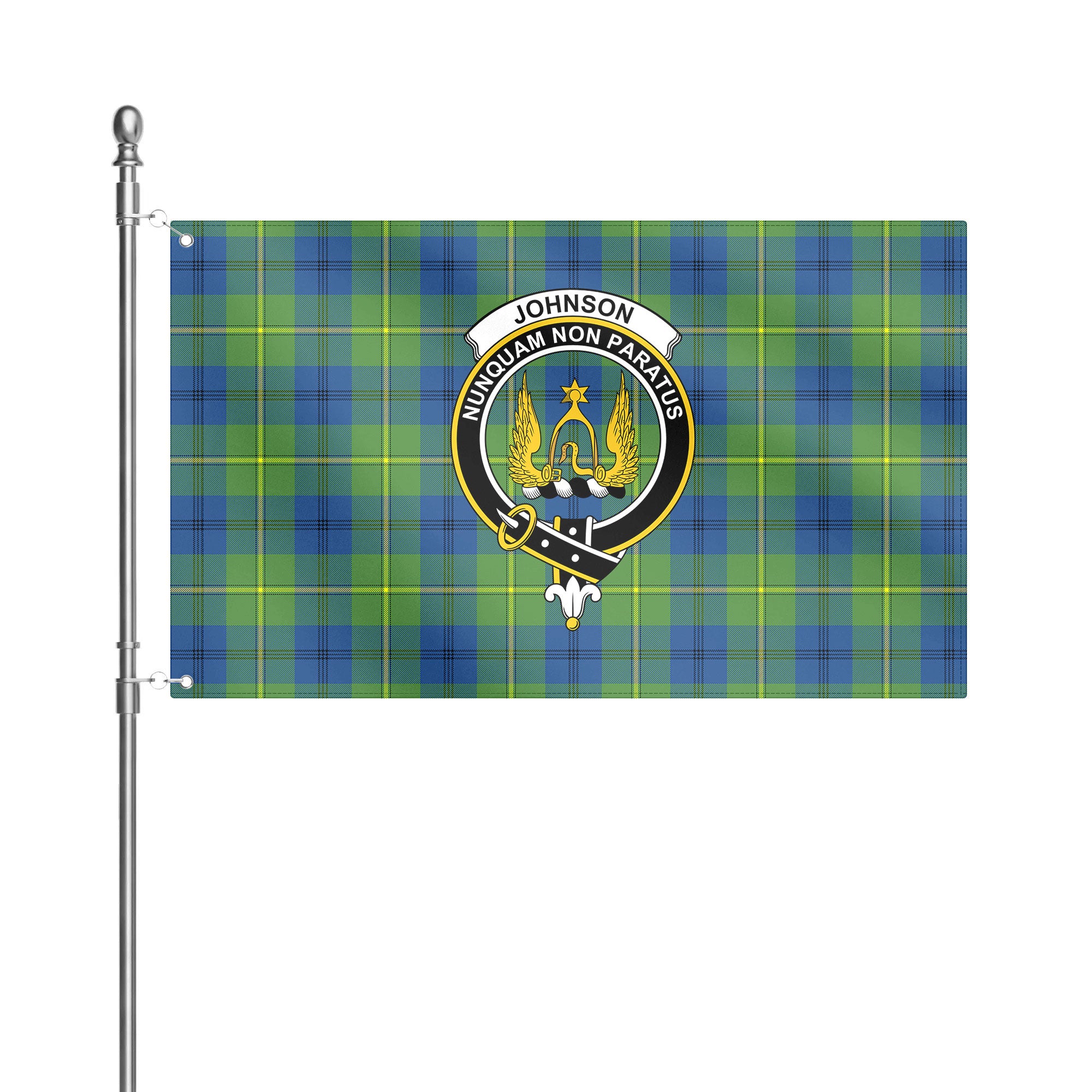 Johnson Ancient Tartan Crest House Flag