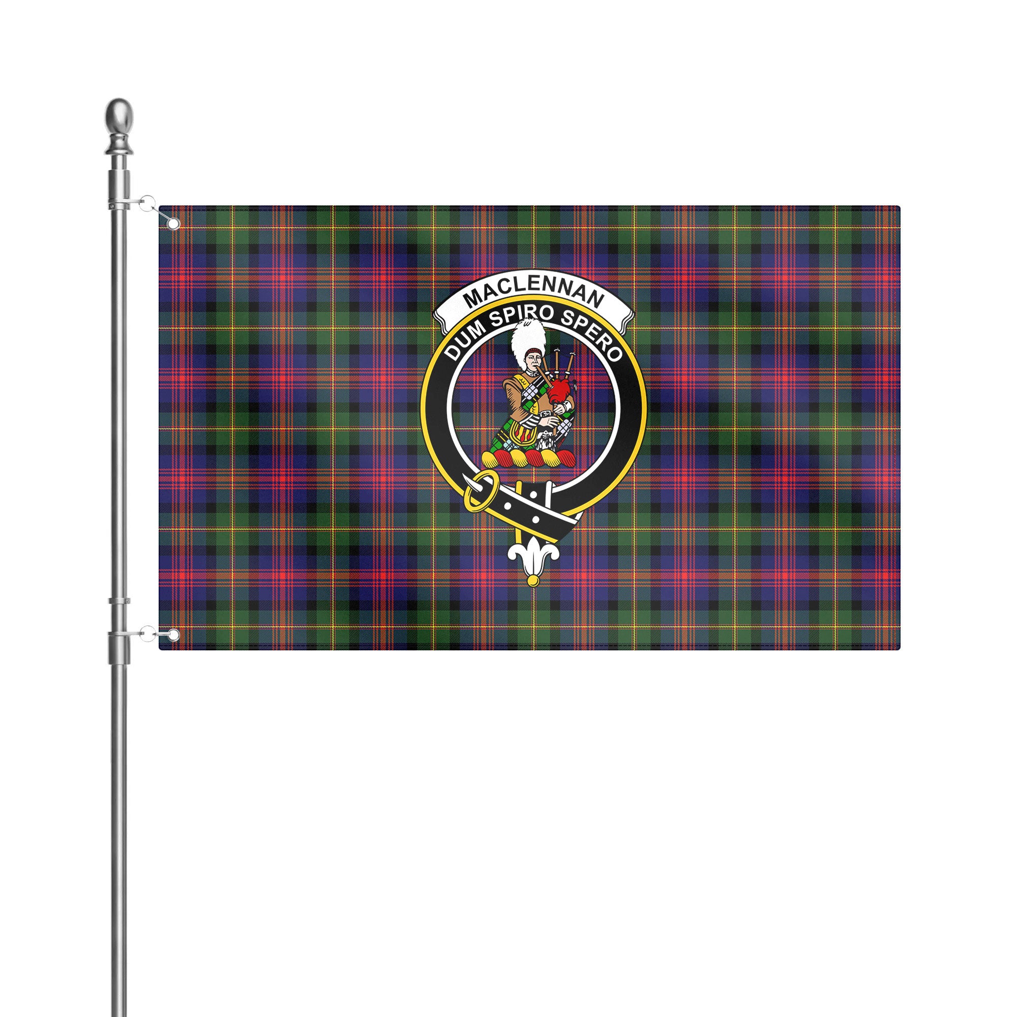 MacLennan Modern Tartan Crest House Flag