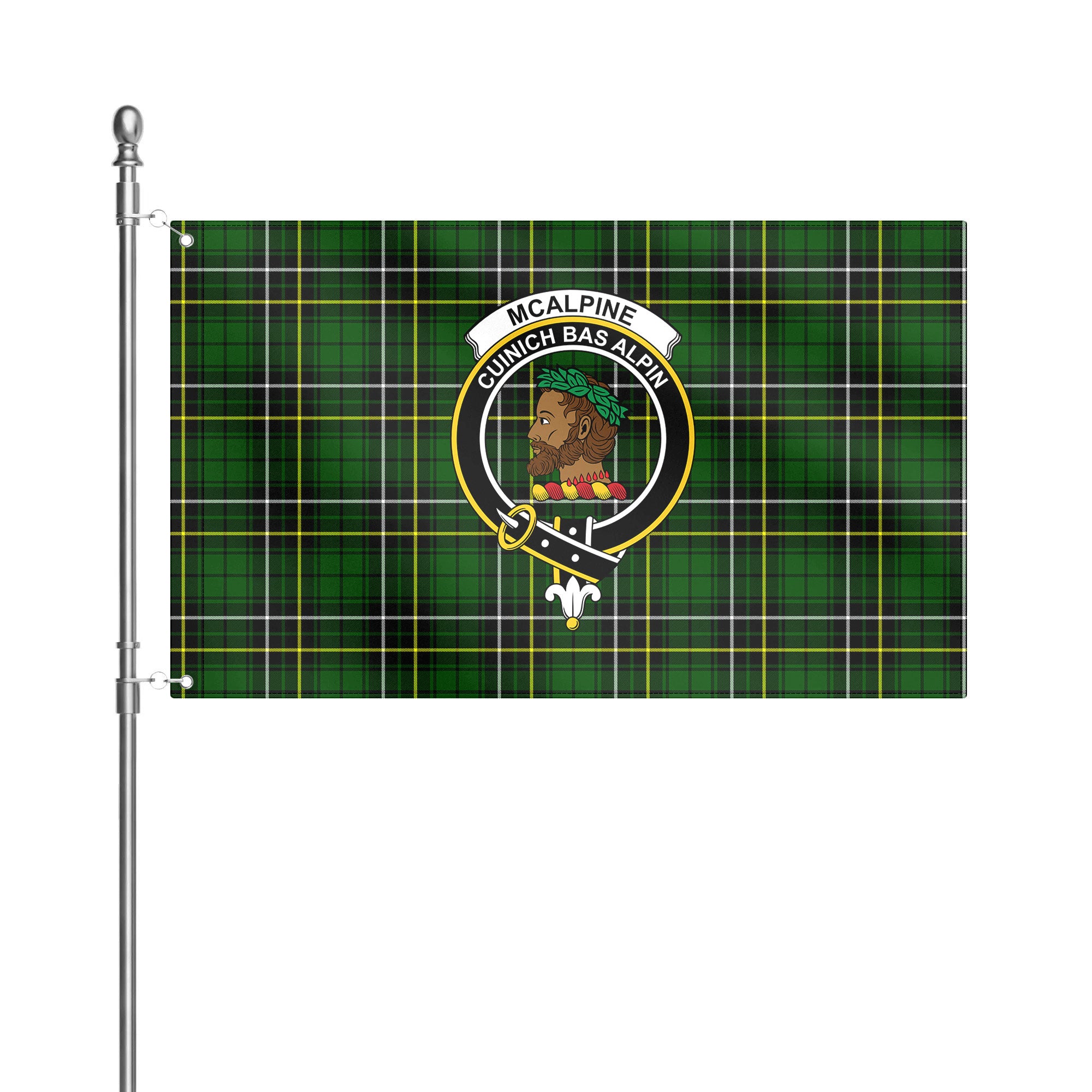 McAlpine Modern Tartan Crest House Flag