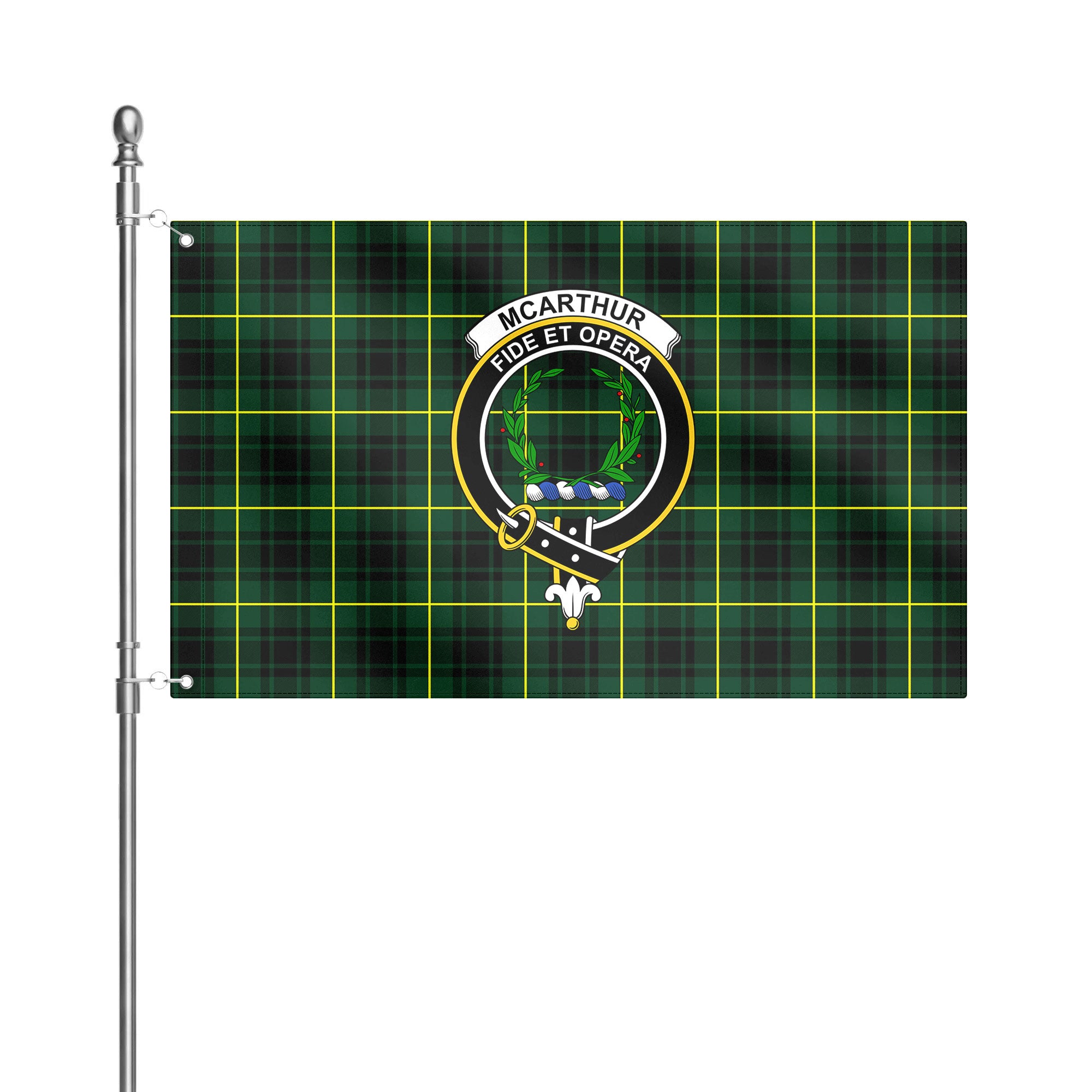 McArthur Modern Tartan Crest House Flag