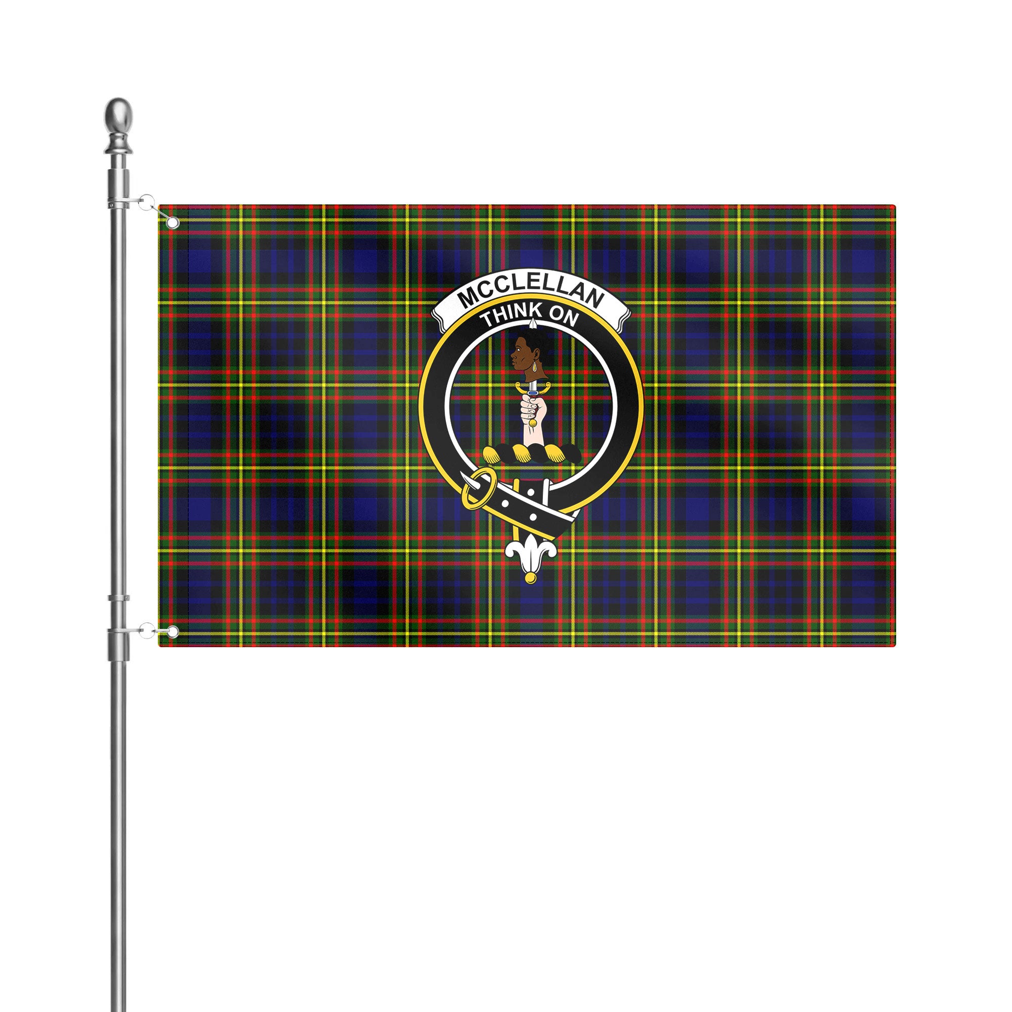 McClellan Modern Tartan Crest House Flag