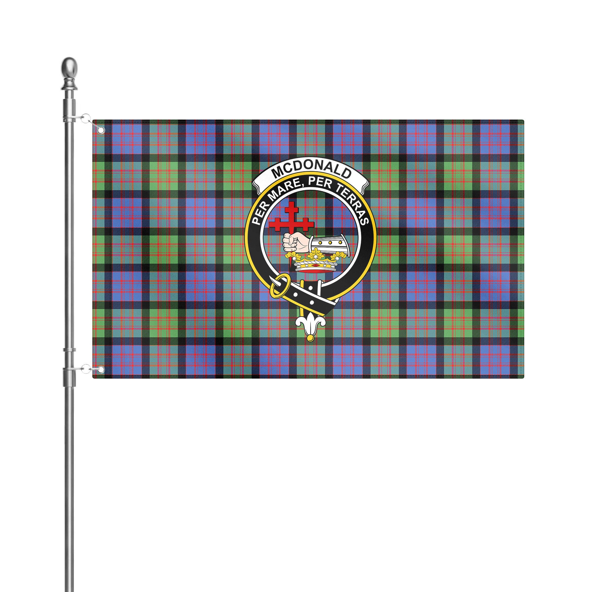 McDonald Ancient Tartan Crest House Flag