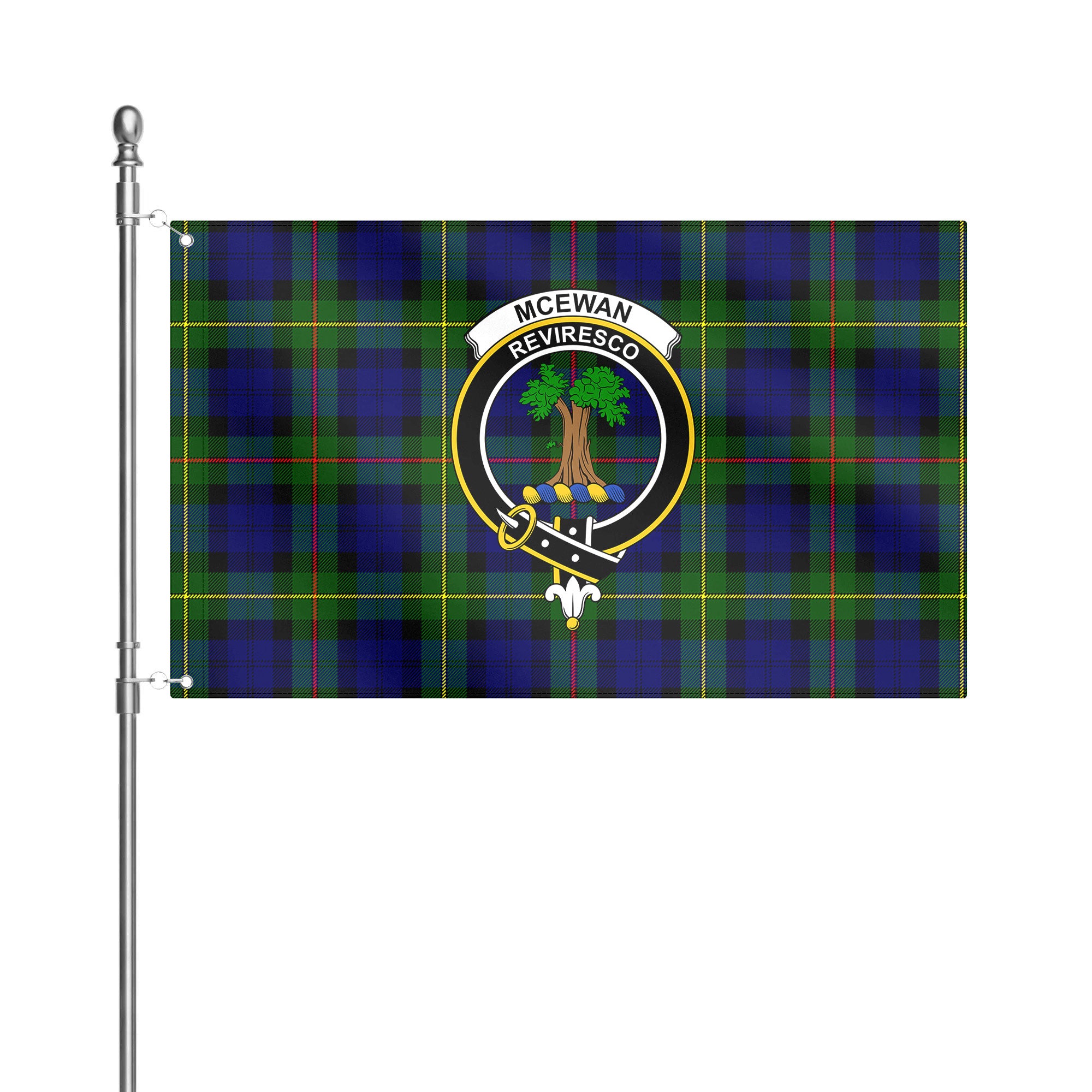 McEwan Modern Tartan Crest House Flag