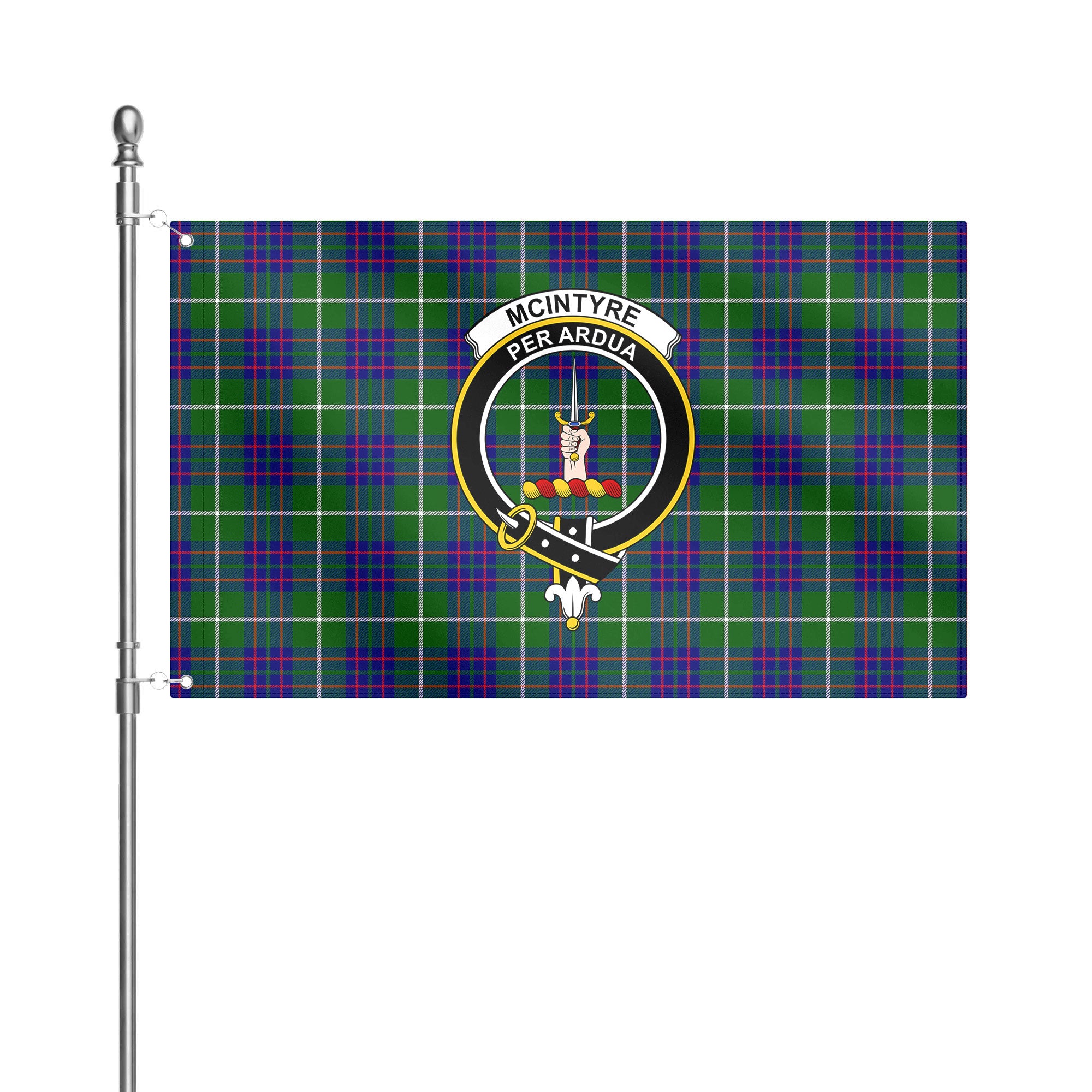 McIntyre Hunting Modern Tartan Crest House Flag