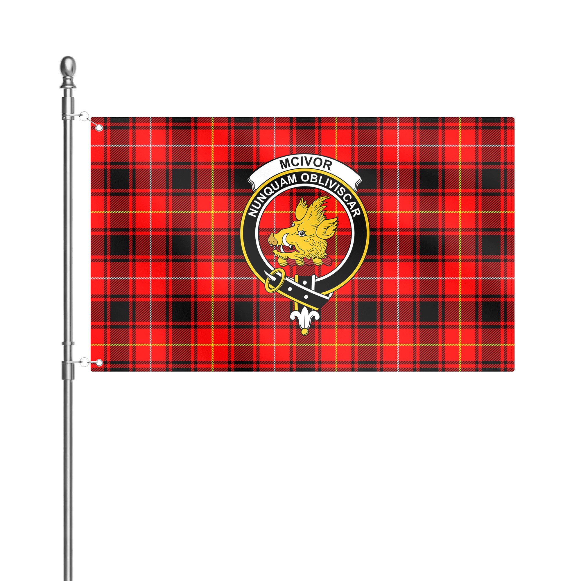 McIvor Tartan Crest House Flag