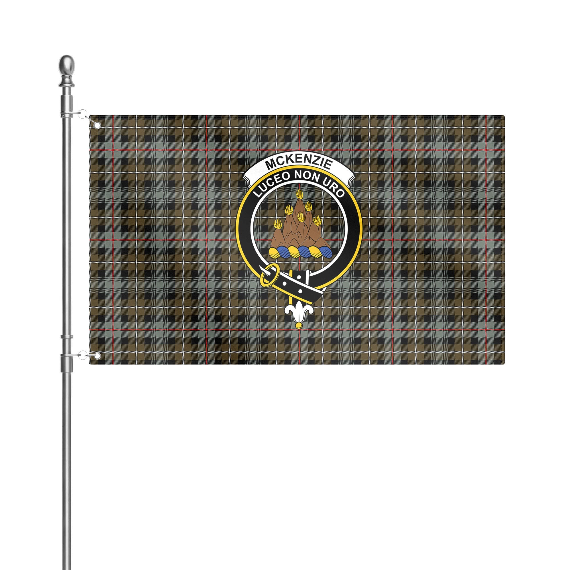 McKenzie Weathered Tartan Crest House Flag