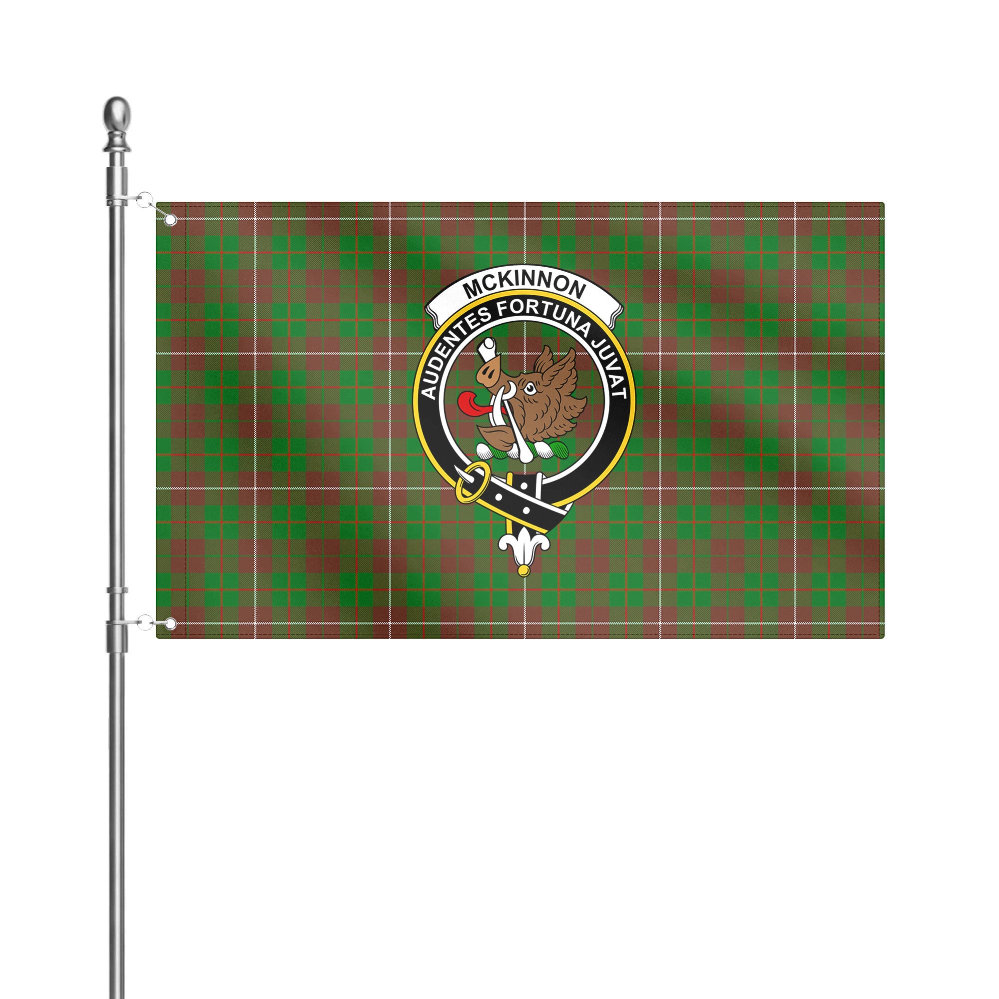 McKinnon Hunting Modern Tartan Crest House Flag
