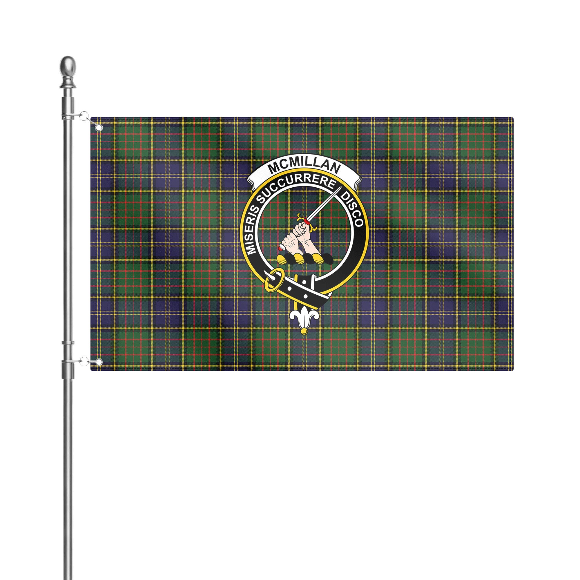 McMillan Hunting Modern Tartan Crest House Flag