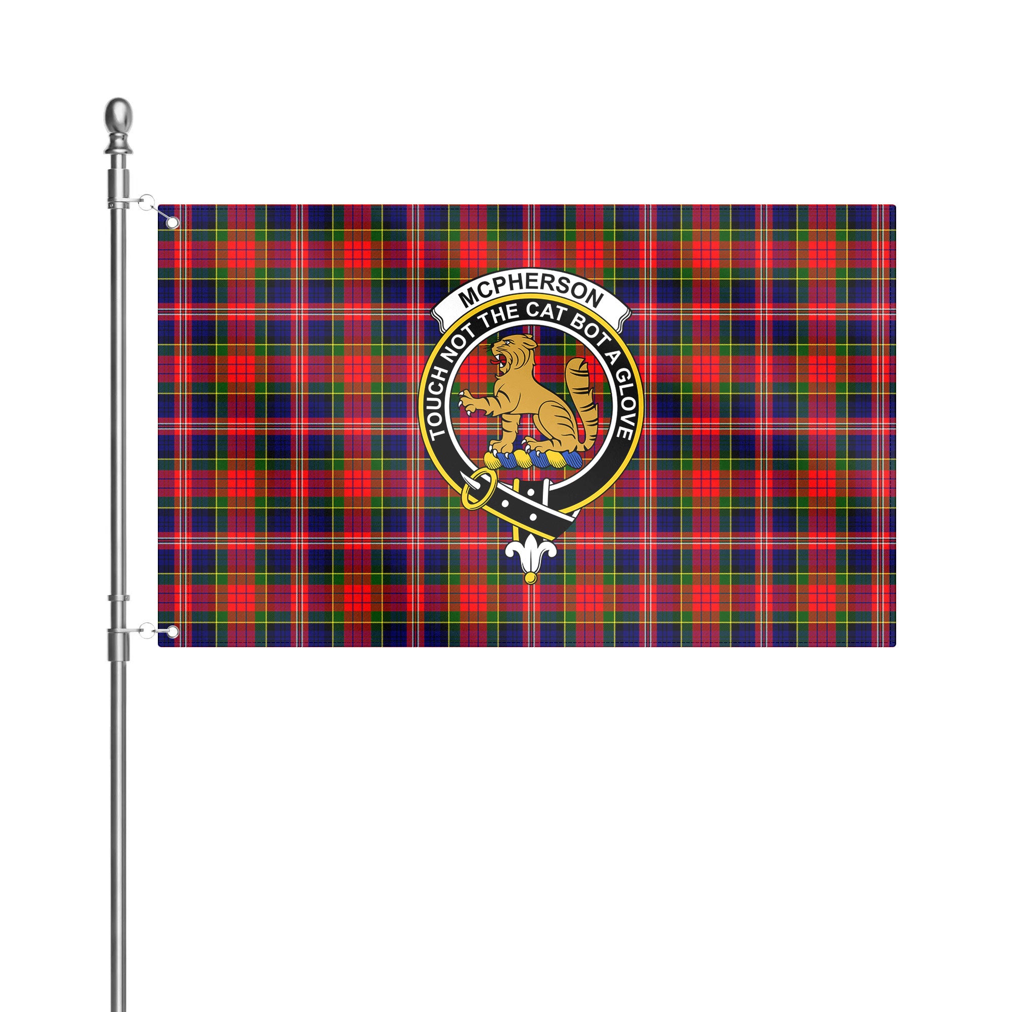 McPherson Modern Tartan Crest House Flag