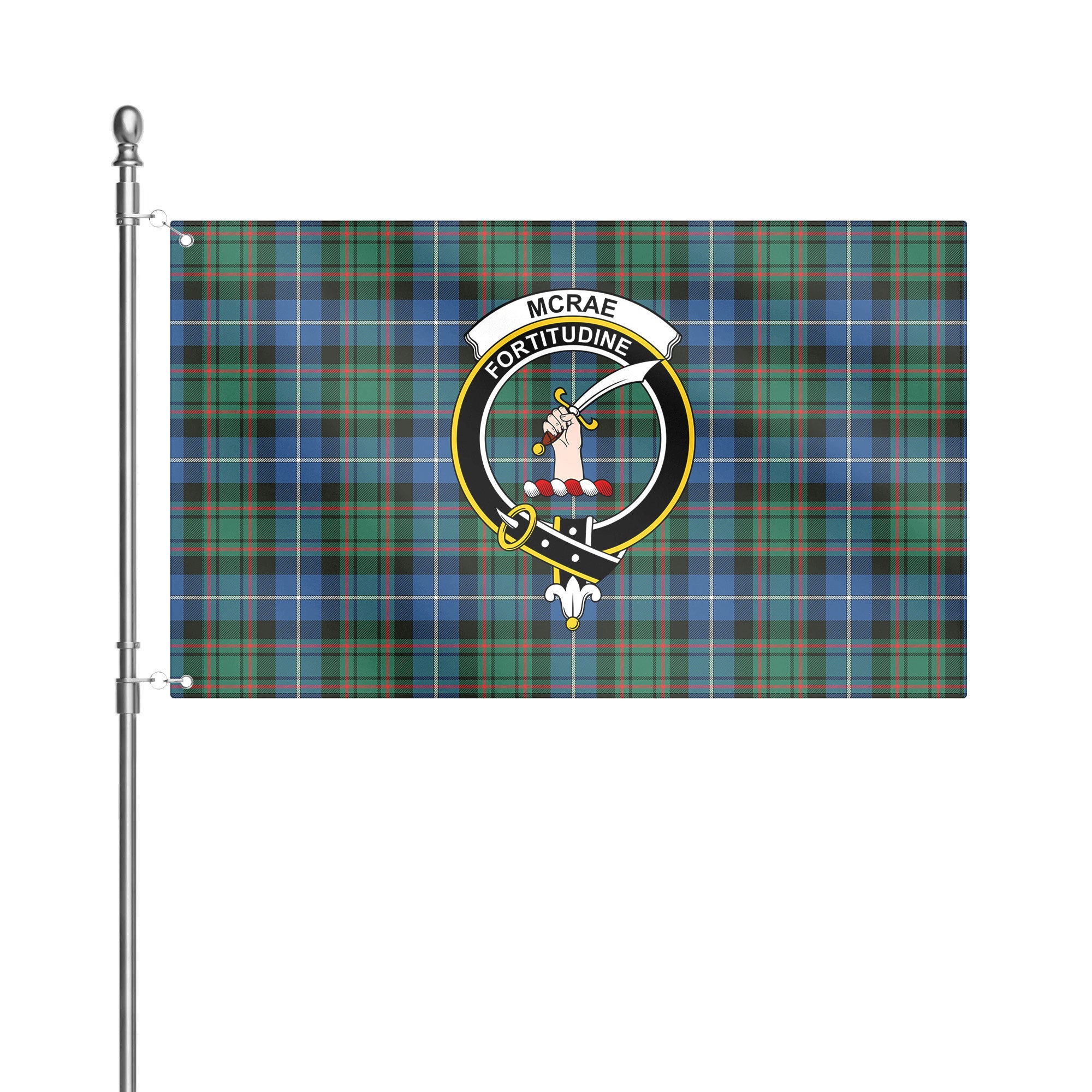 McRae Hunting Ancient Tartan Crest House Flag